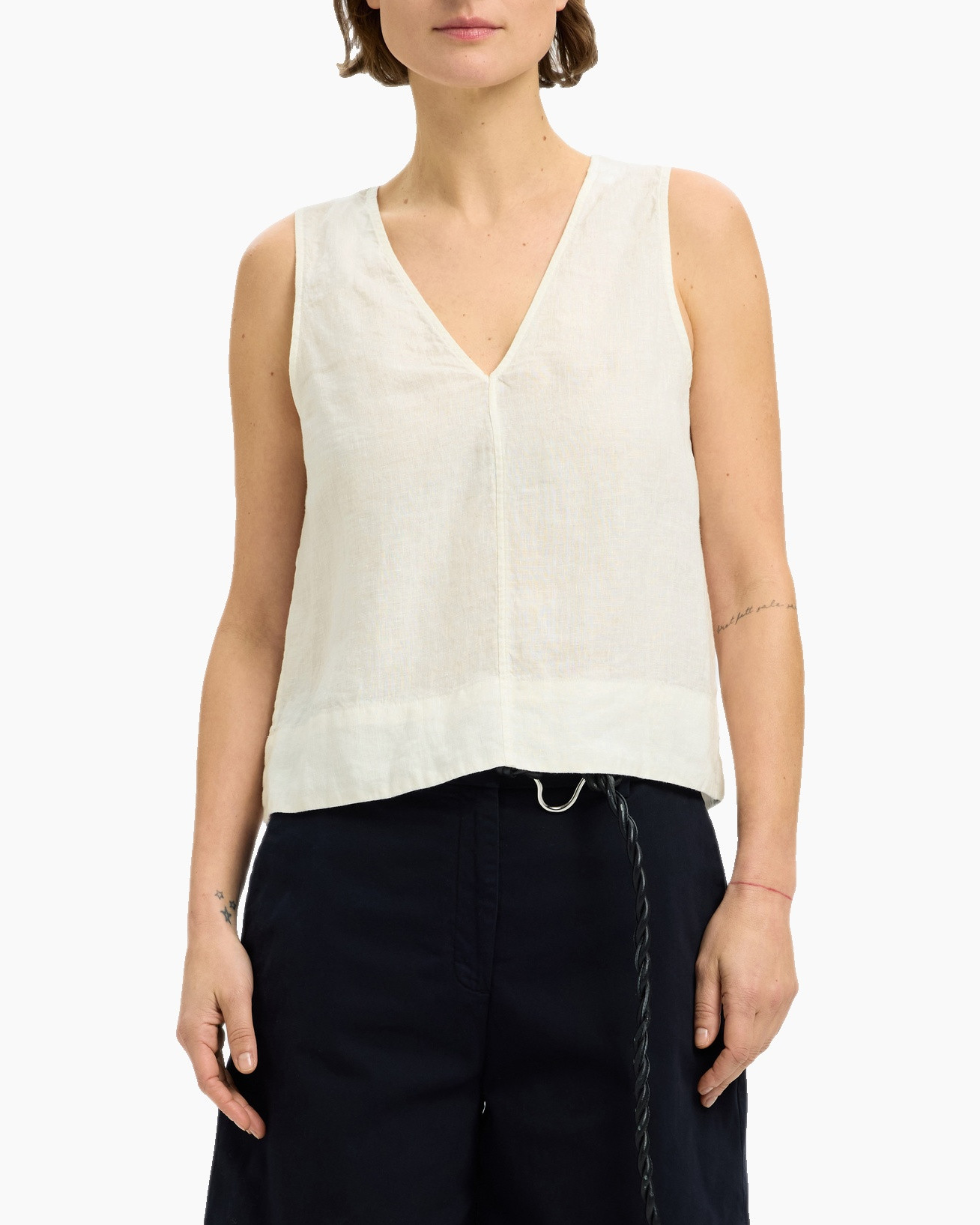 Top Linna Sl Reversible Linen Wit