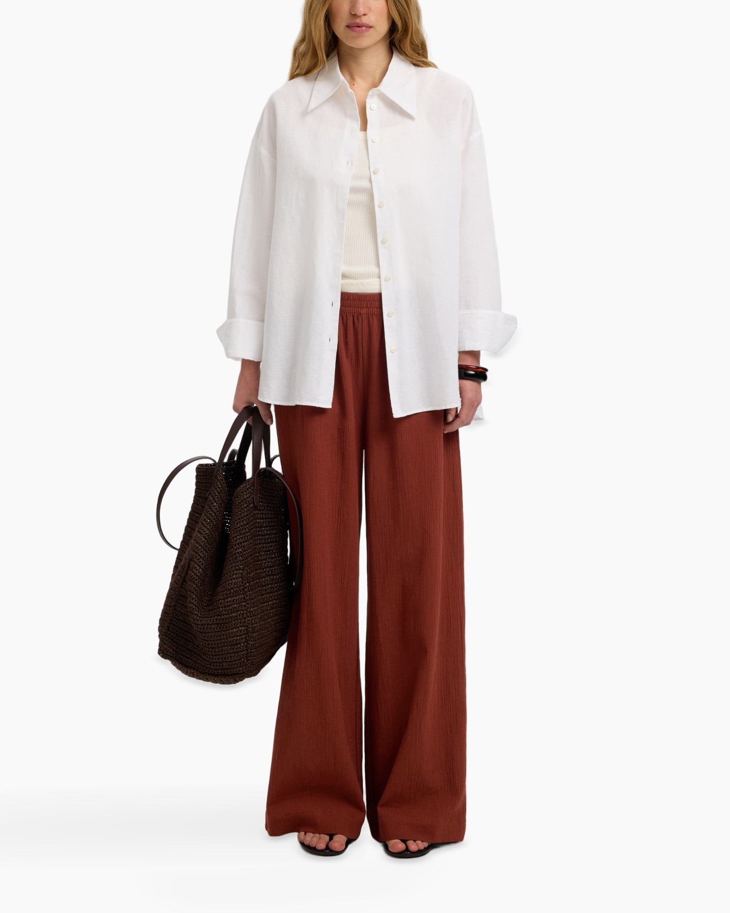 white shirt, oversized shirt, linen shirt, white button-down, casual outfit