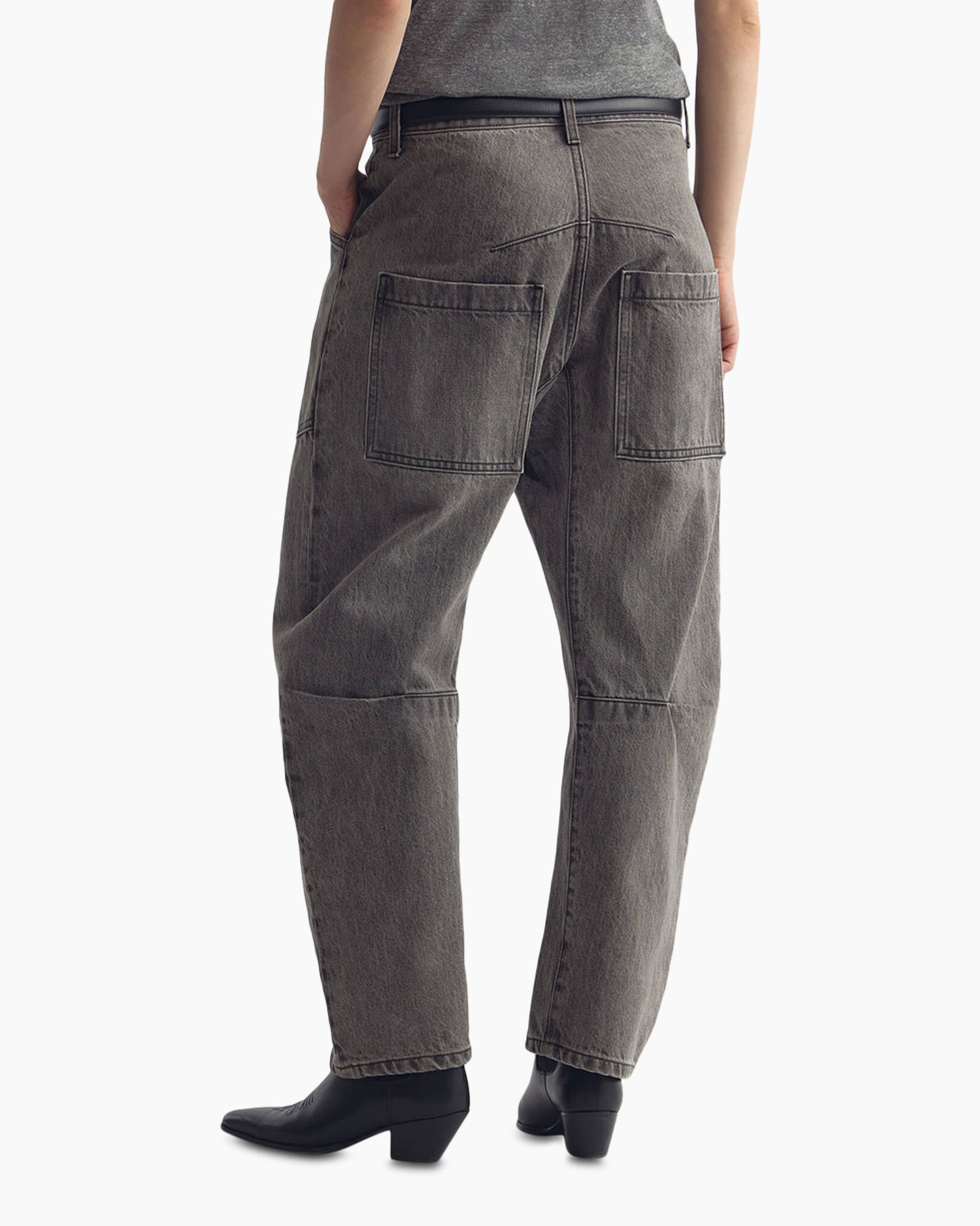 pants, jeans, gray, wide-leg, pockets