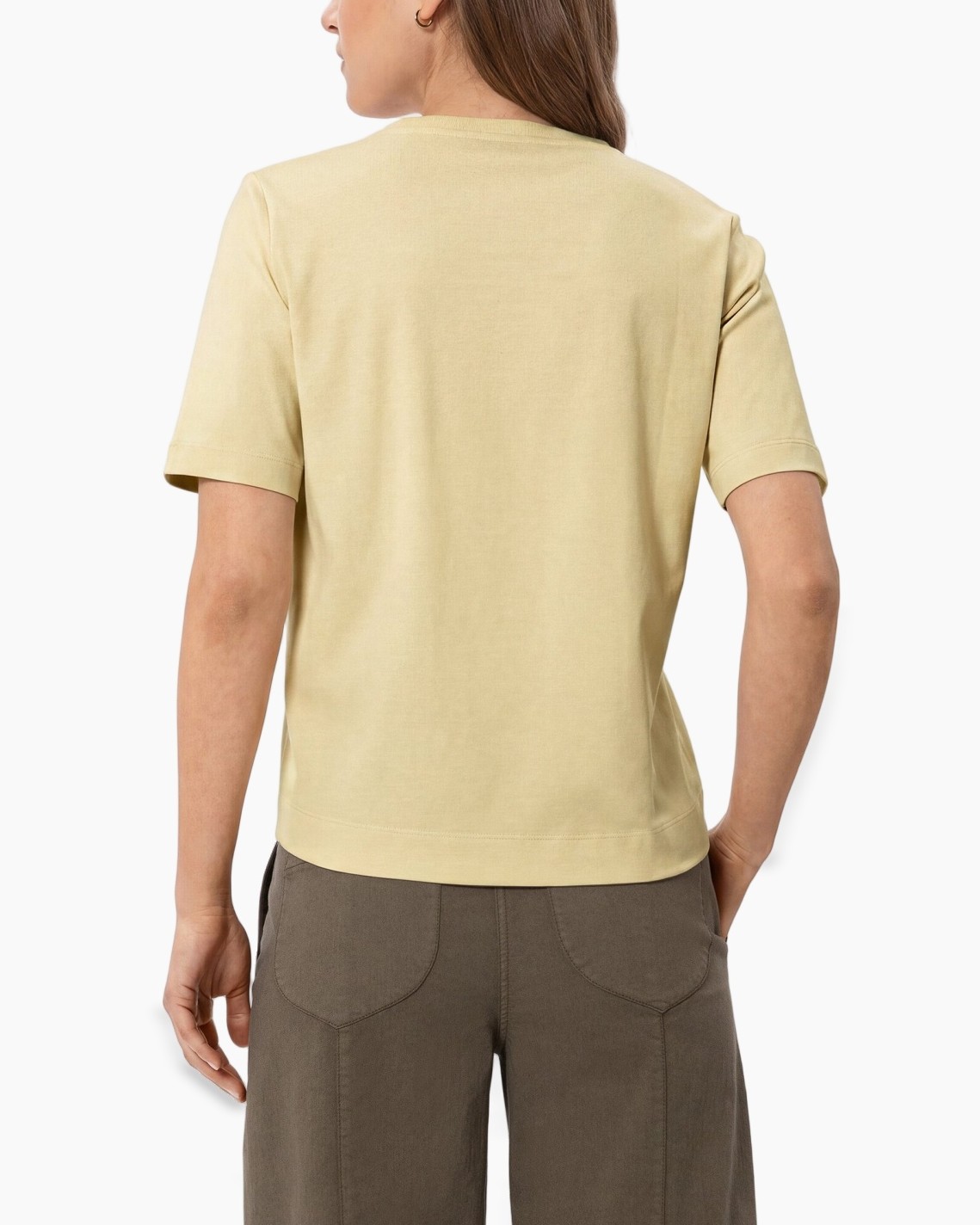 t-shirt, short sleeves, beige, cotton, untucked