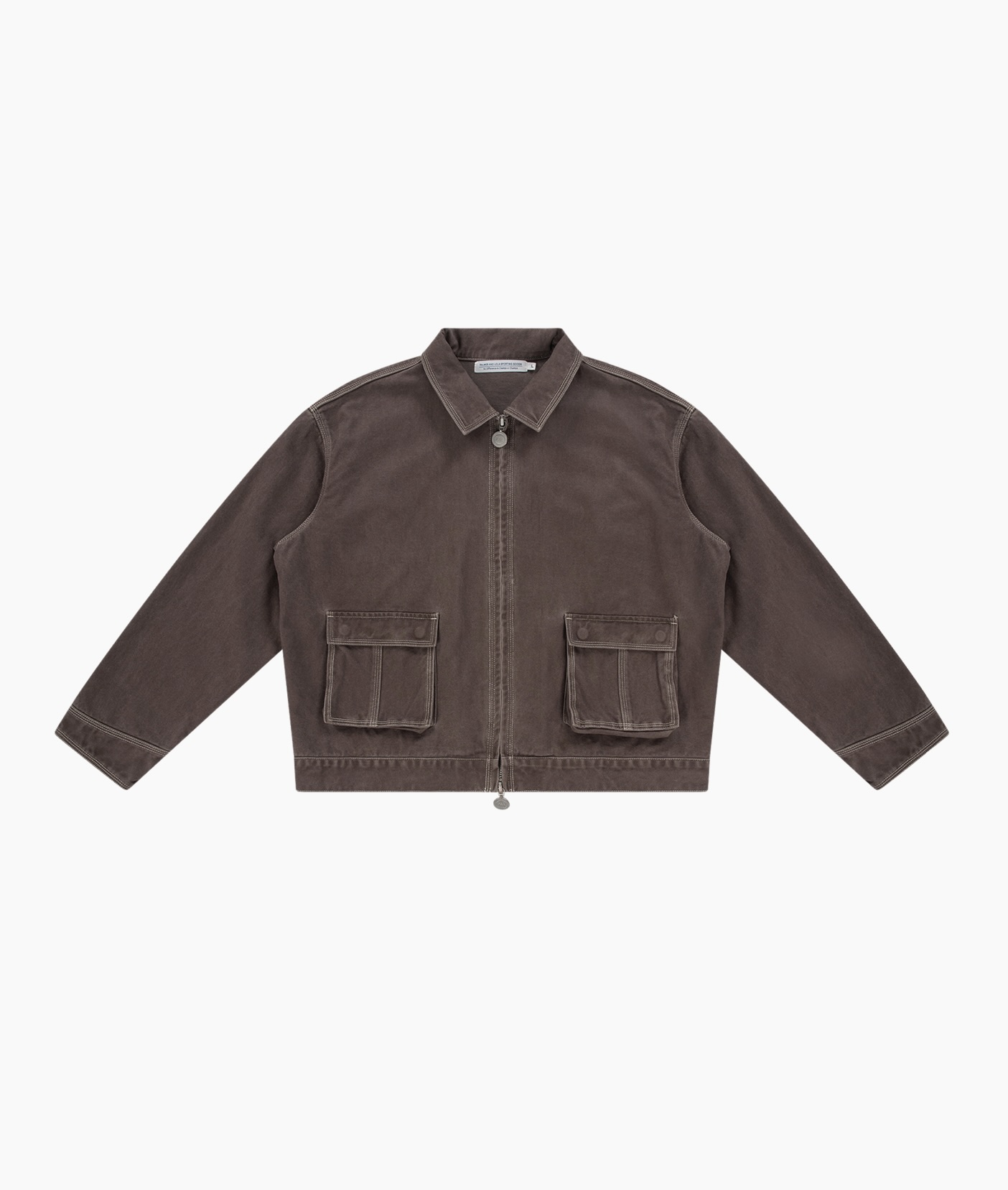 jacket, corduroy, brown, front-zip, pocket-boat