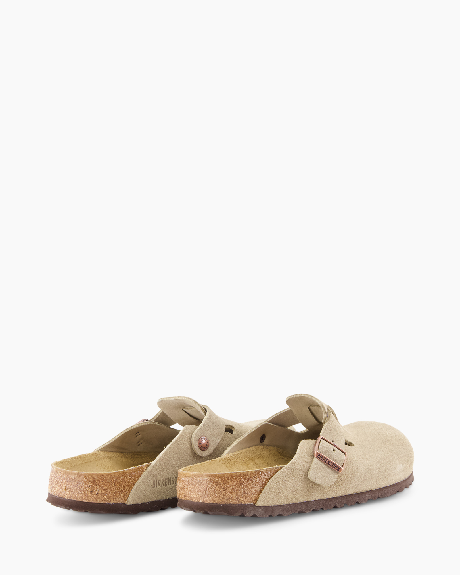 slippers, cork heel, two-strap, suede, beige