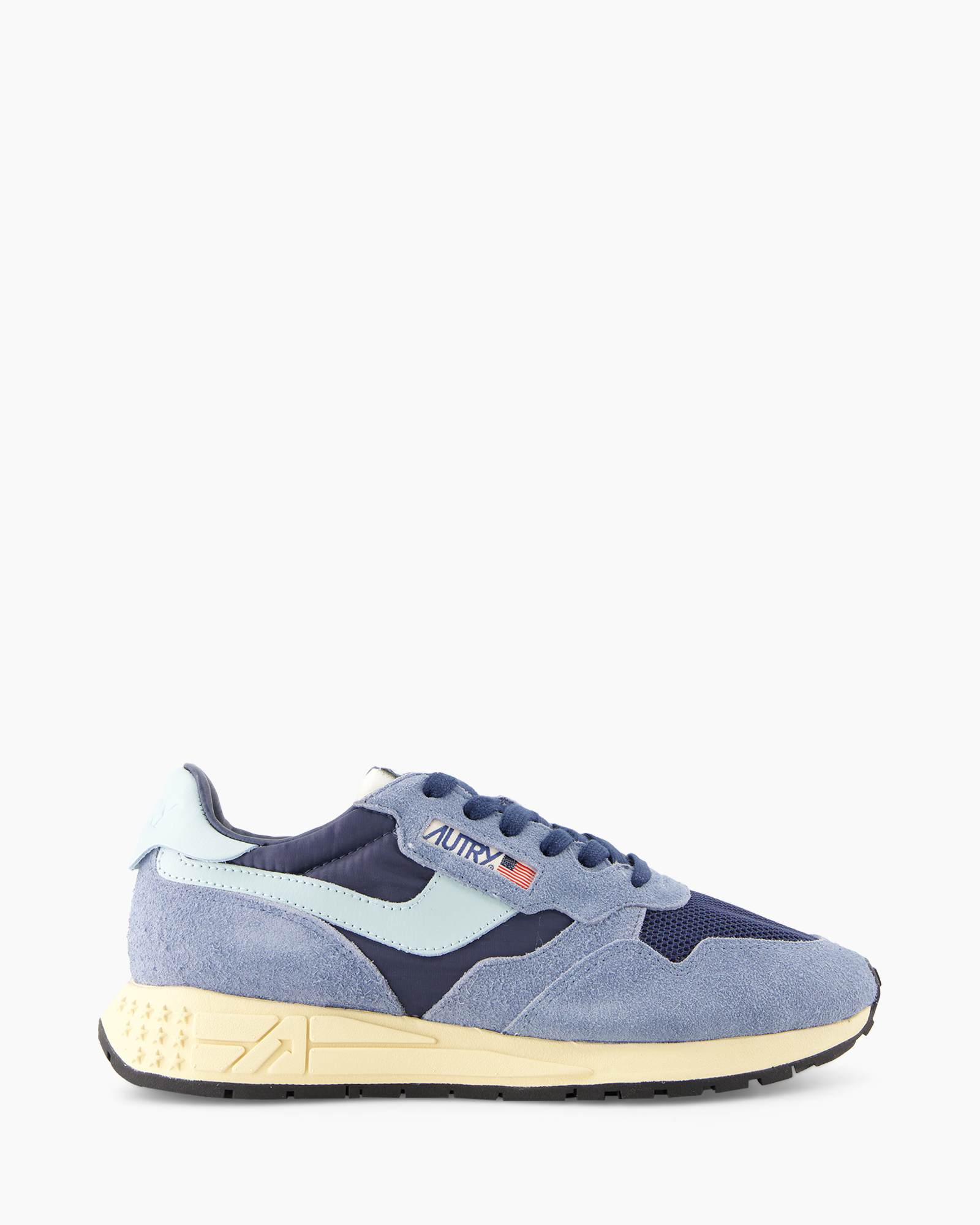 athletic shoe, sneaker, blue, suede, mesh