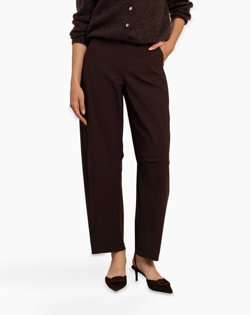 trousers, pants, brown, wide-leg, formal