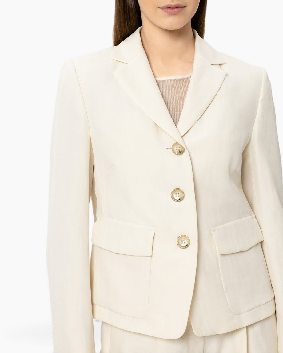 blazer, cream, two-button, notched-lapel, pocket-flap