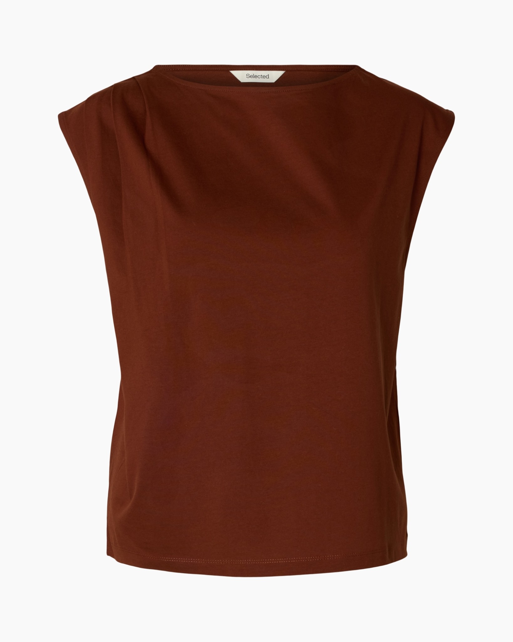 tank top, sleeveless, brown, solid, casual