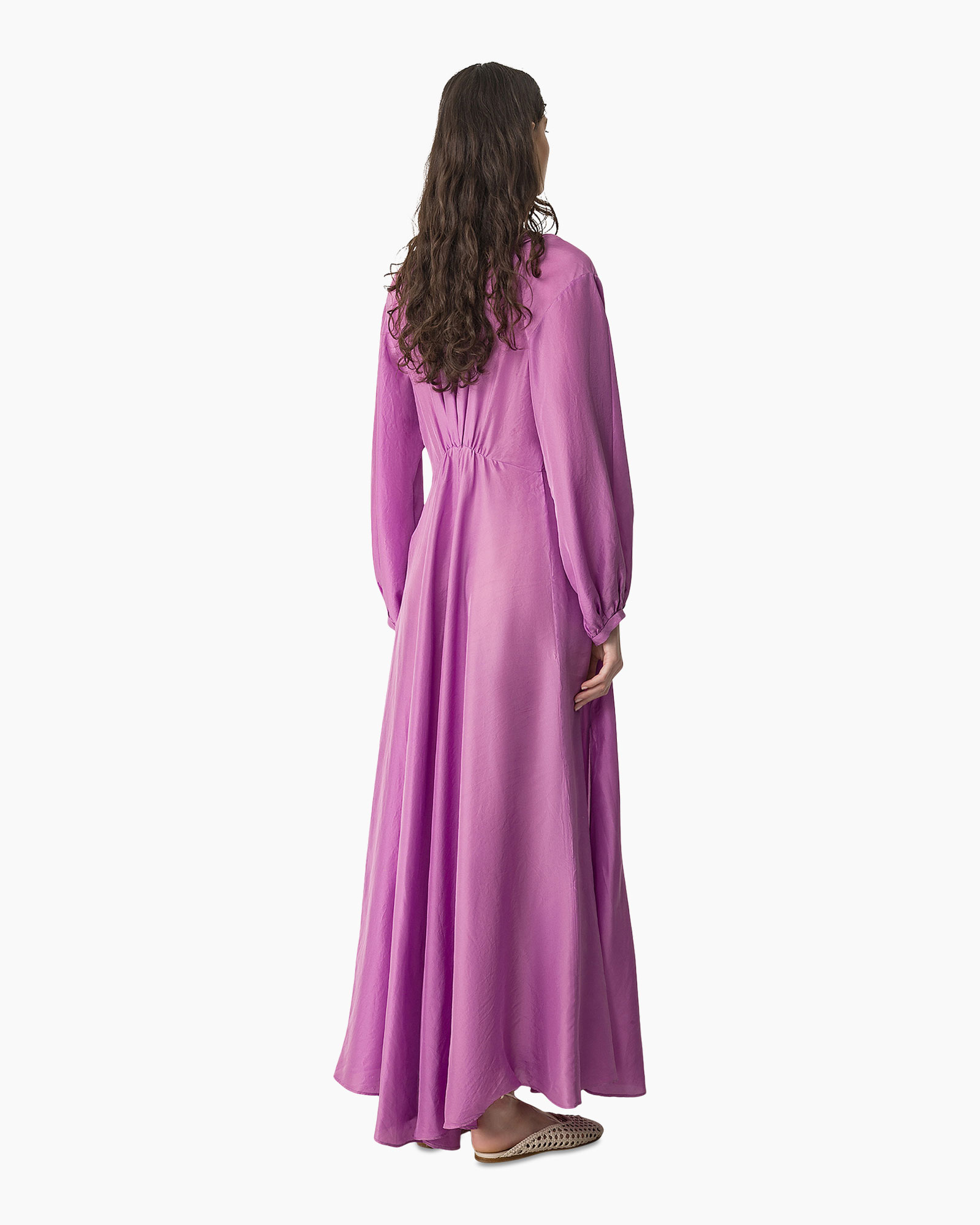 dress, maxi, lilac, purple, long-sleeve