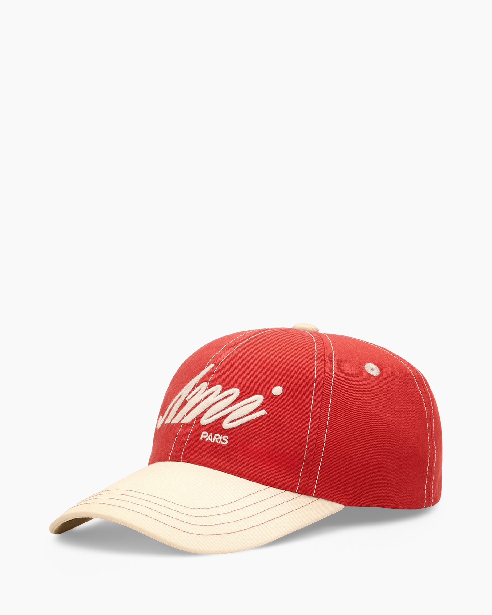 baseball cap, red cap, two-tone, embroidery, Paris