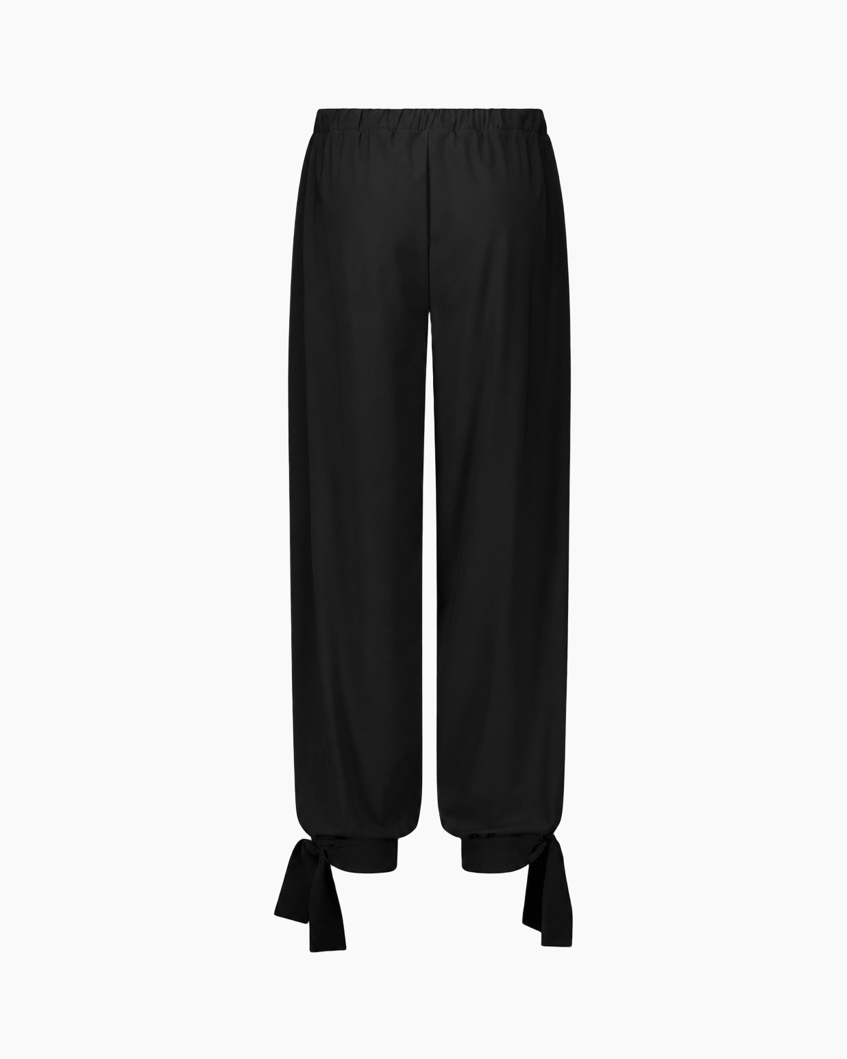 pants, drawstring, black, tapered, ankle-tie