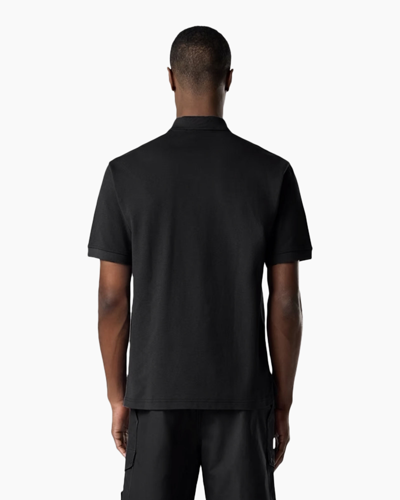 polo shirt, black, short sleeve, collar, slim fit