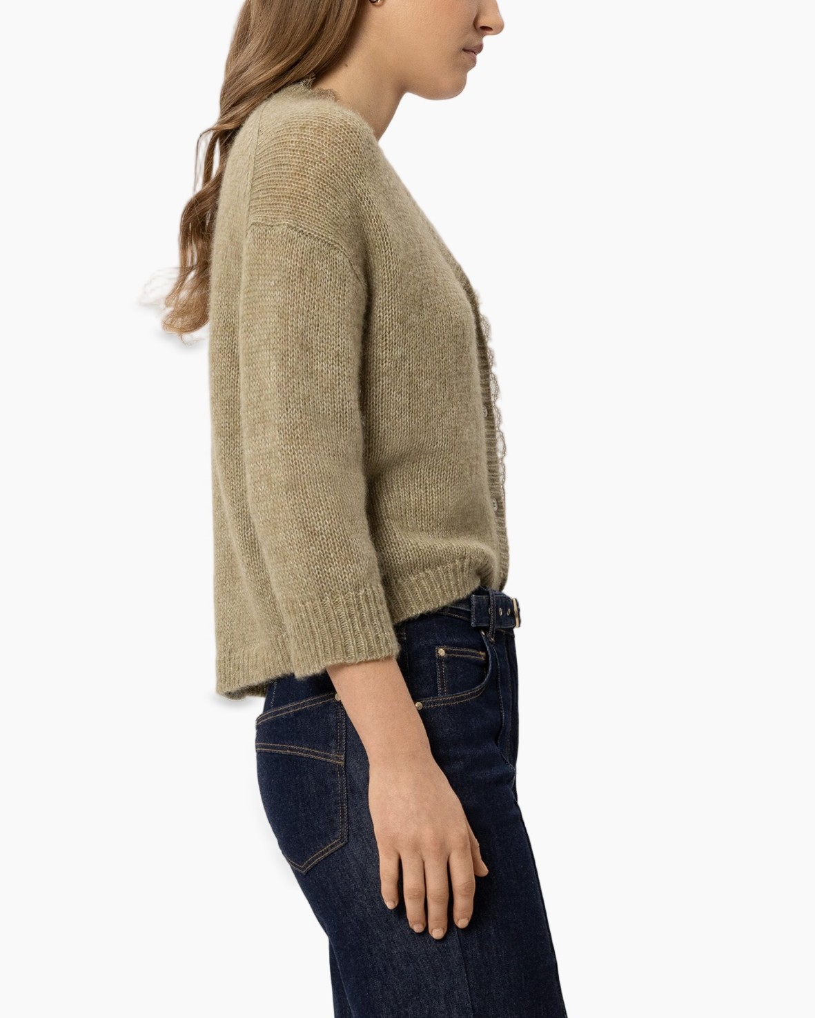 cardigan, knit, beige, long_sleeve, women