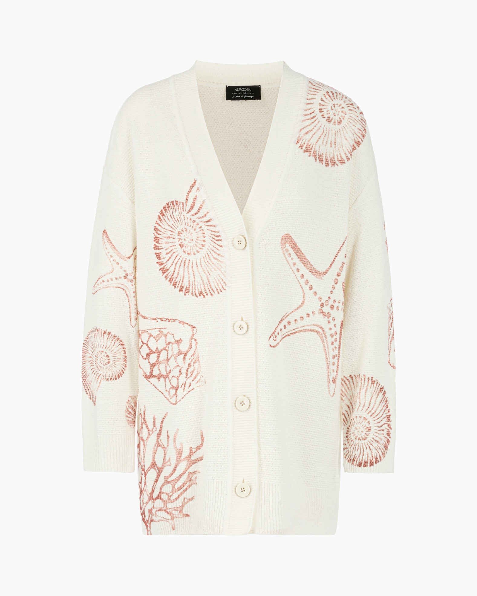 cardigan, long sleeve, white, patterned, buttons