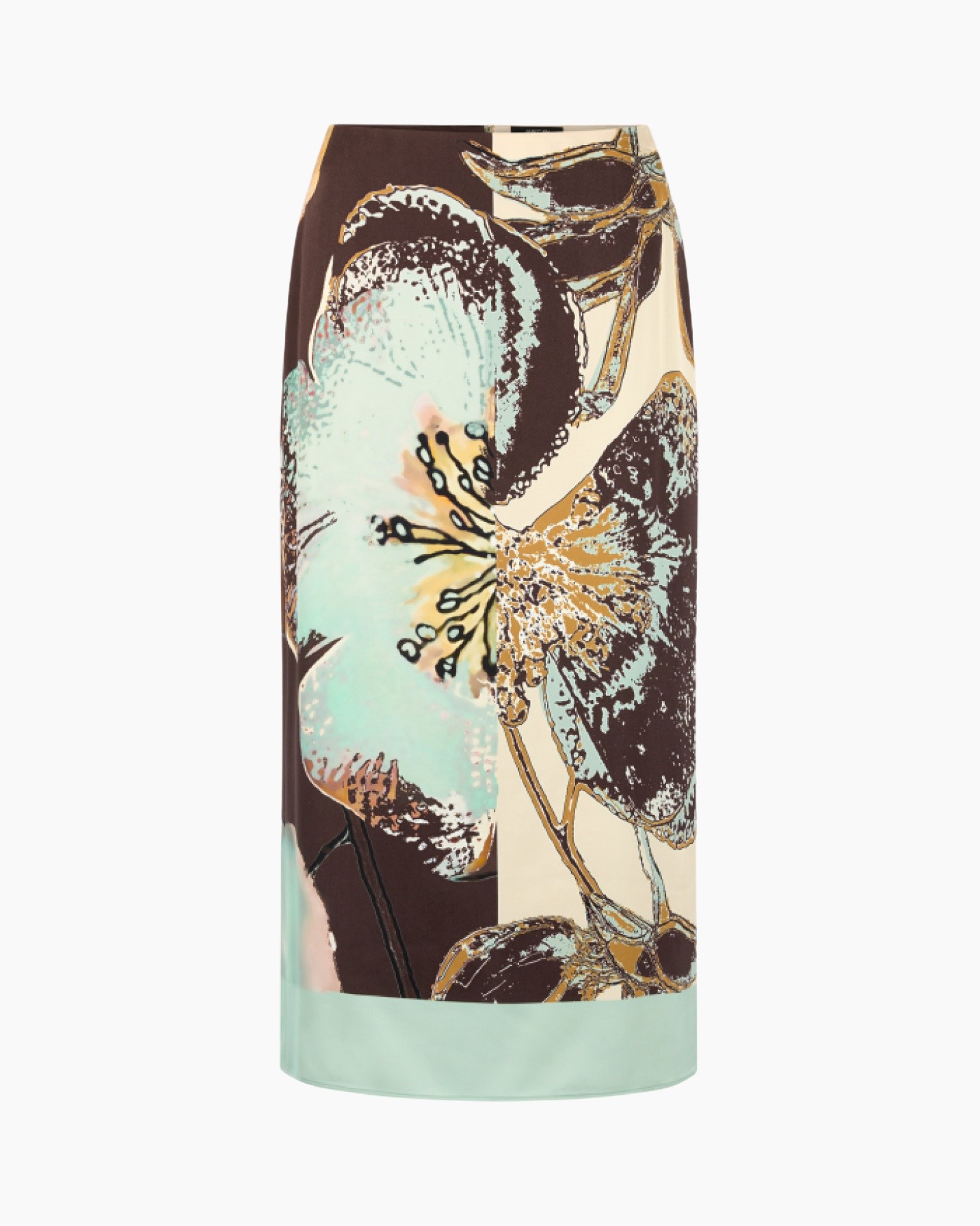 skirt, mid-length, floral, print, mint-green
