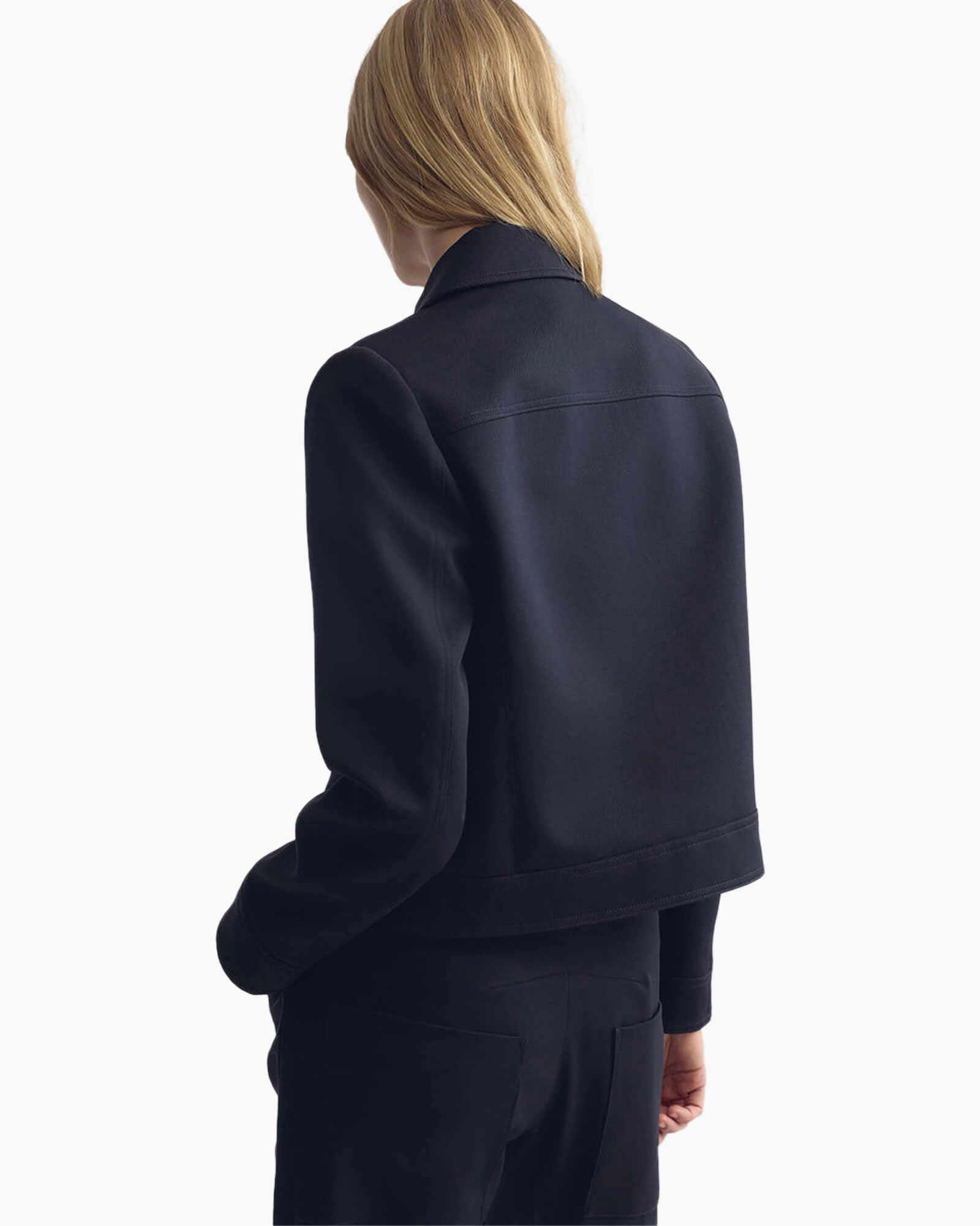 jacket, outerwear, navy, long sleeve, plain
