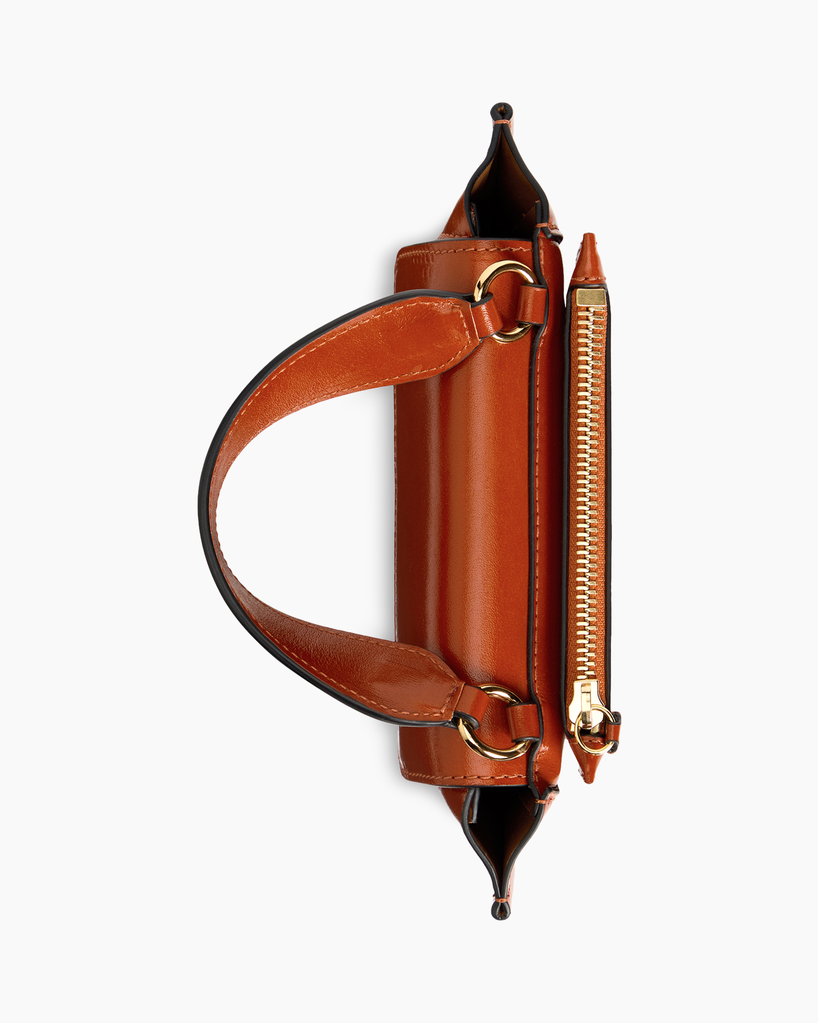 handbag, brown, leather, zipper, shoulder strap