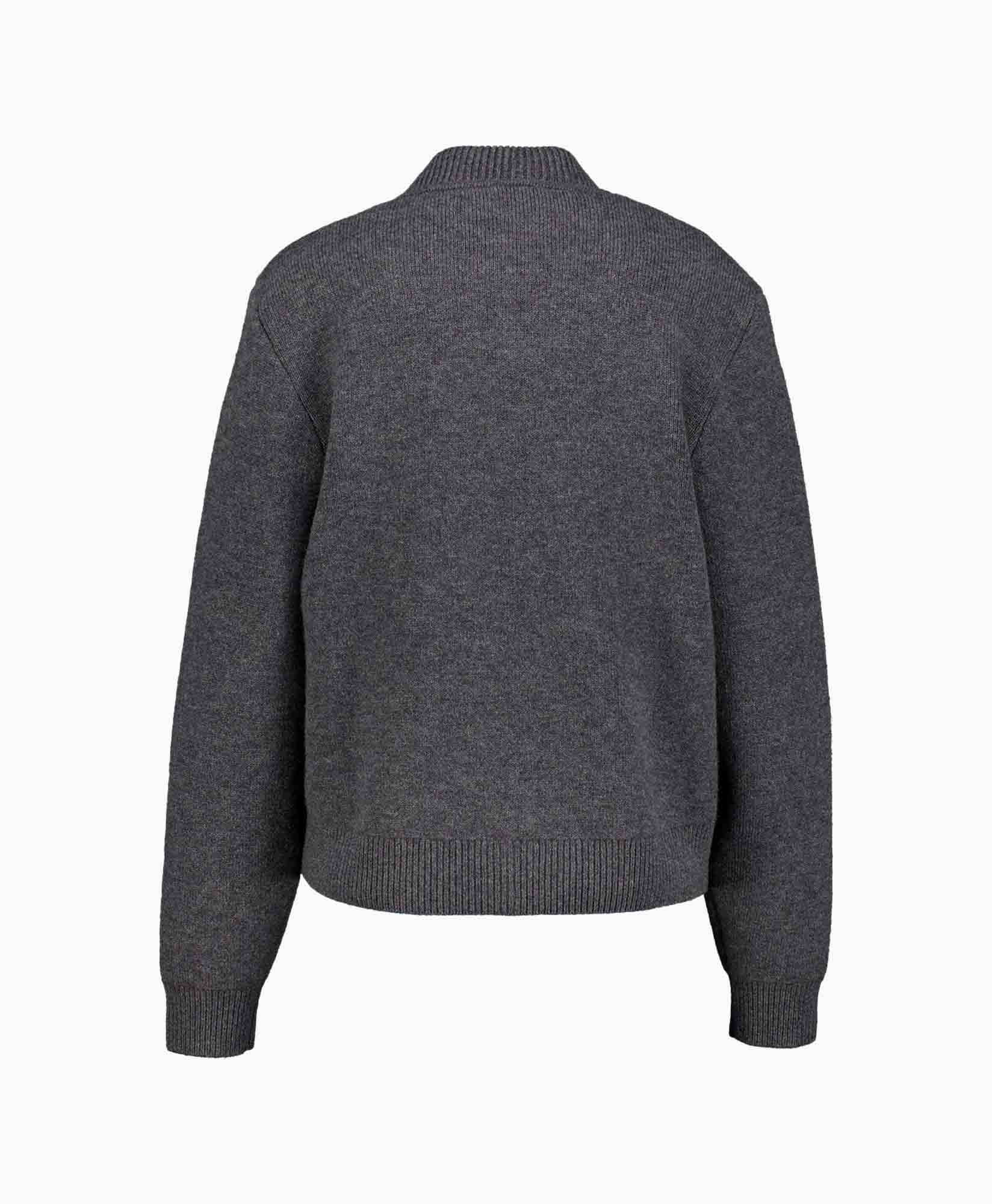 sweater, knit, gray, crewneck, long-sleeve