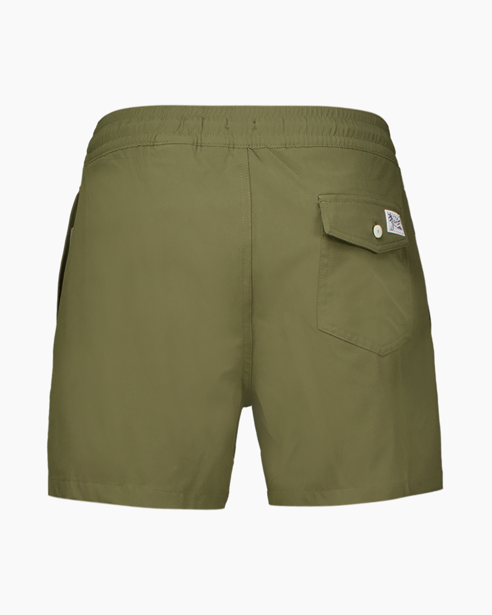 shorts, swim shorts, drawstring, olive green, logo small orange
