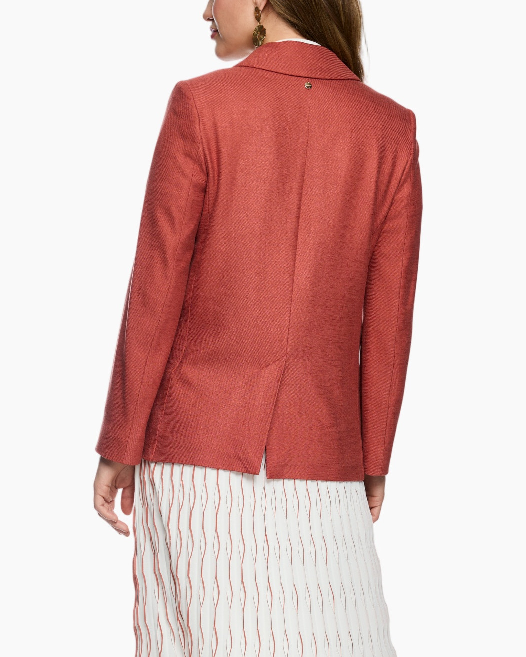 blazer, jacket, linen, rust, solid color