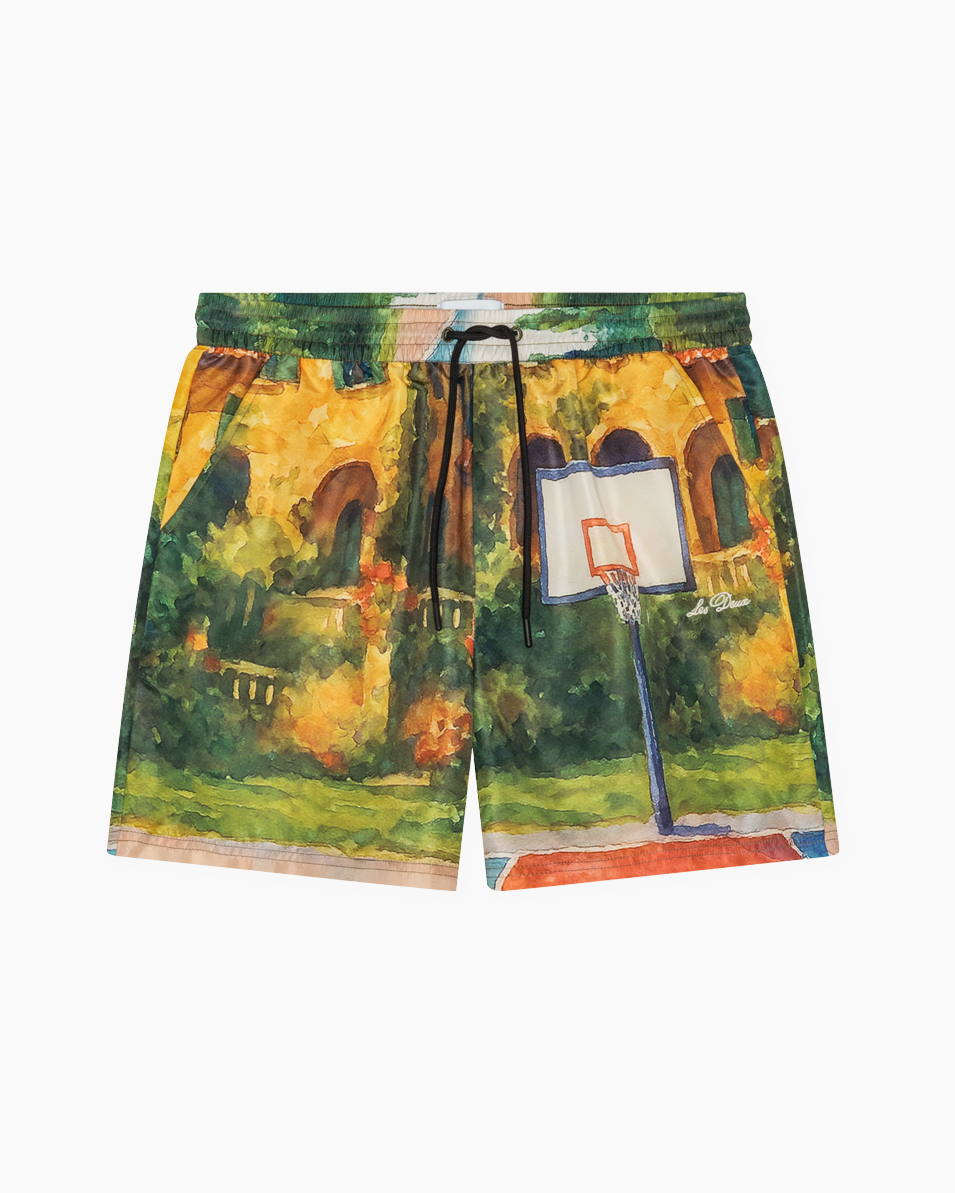 shorts, basketball shorts, drawstring, print, canvas print