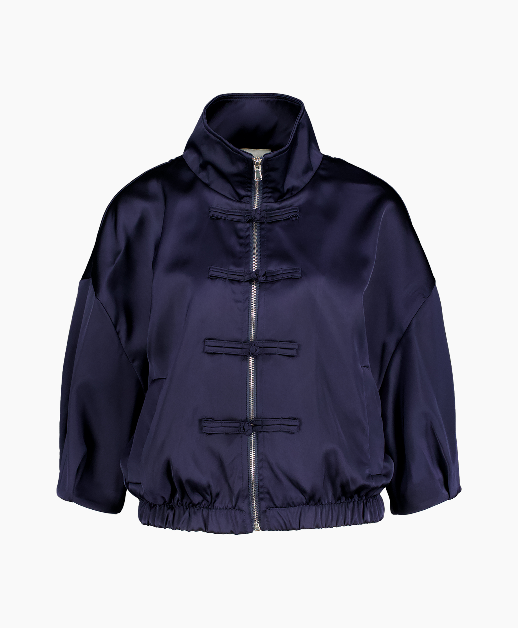 jacket, puffer, zipper, duffle, navy