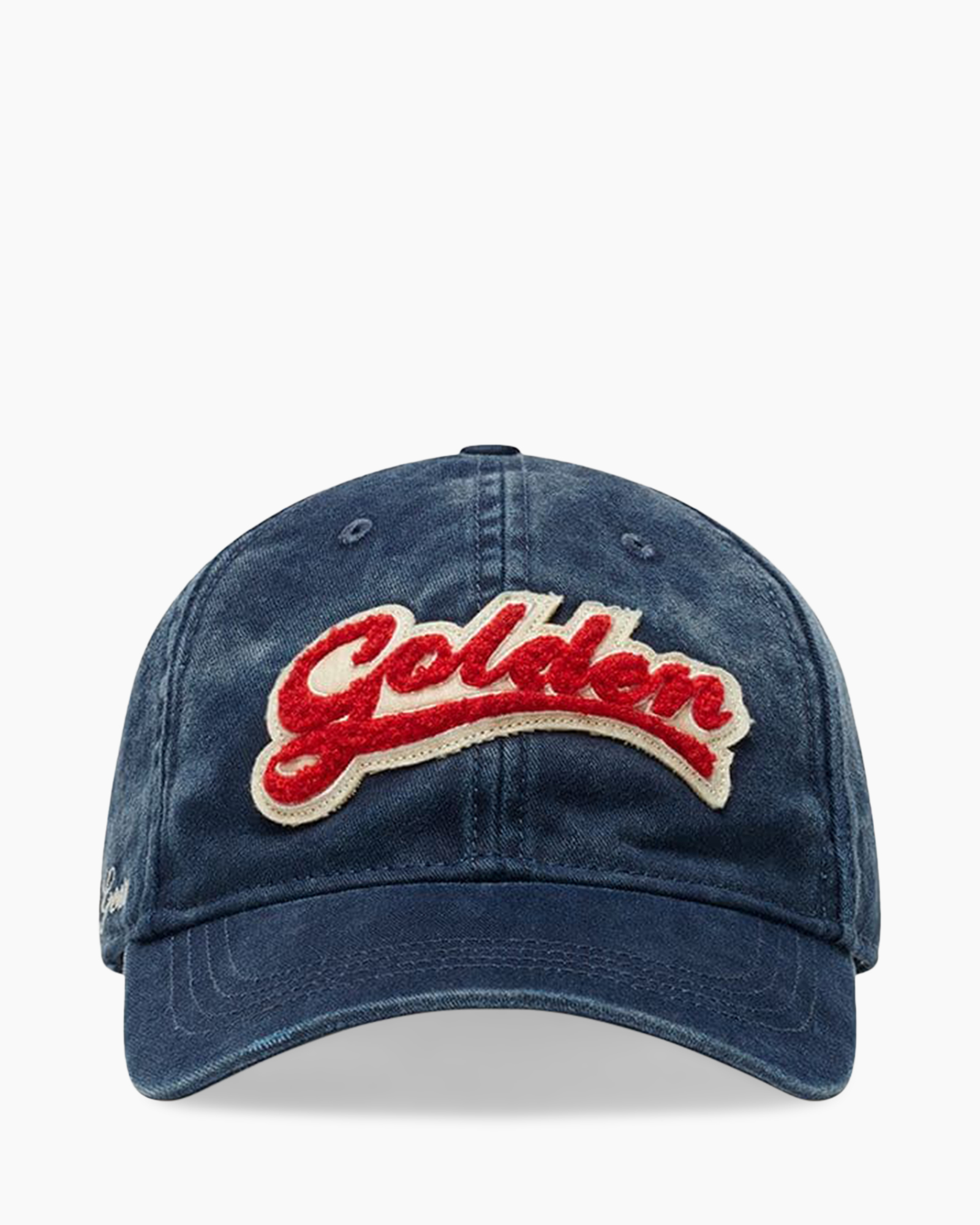 baseball cap, denim cap, curved brim, embroidered patch, blue