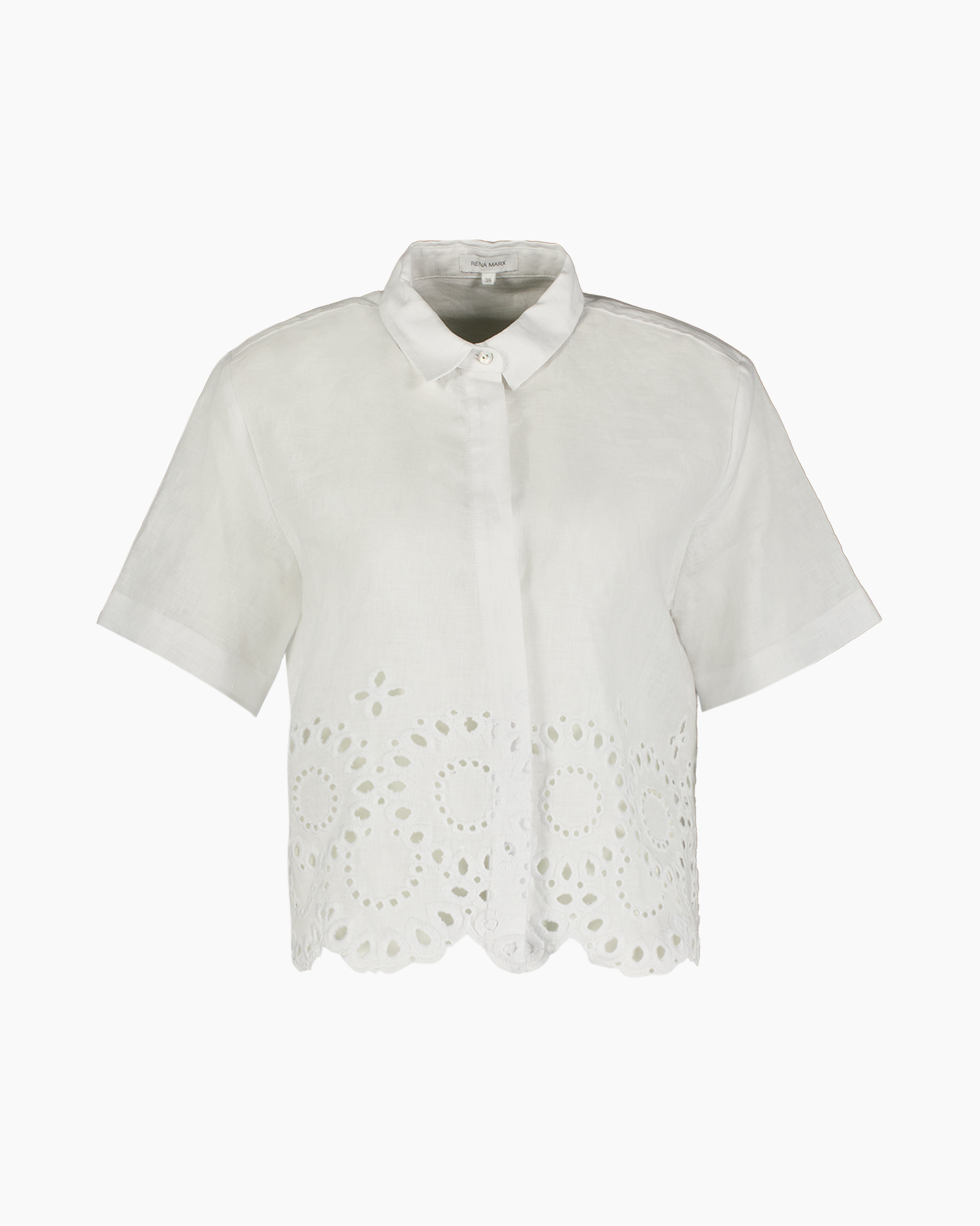 shirt, blouse, embroidered, eyelet, white
