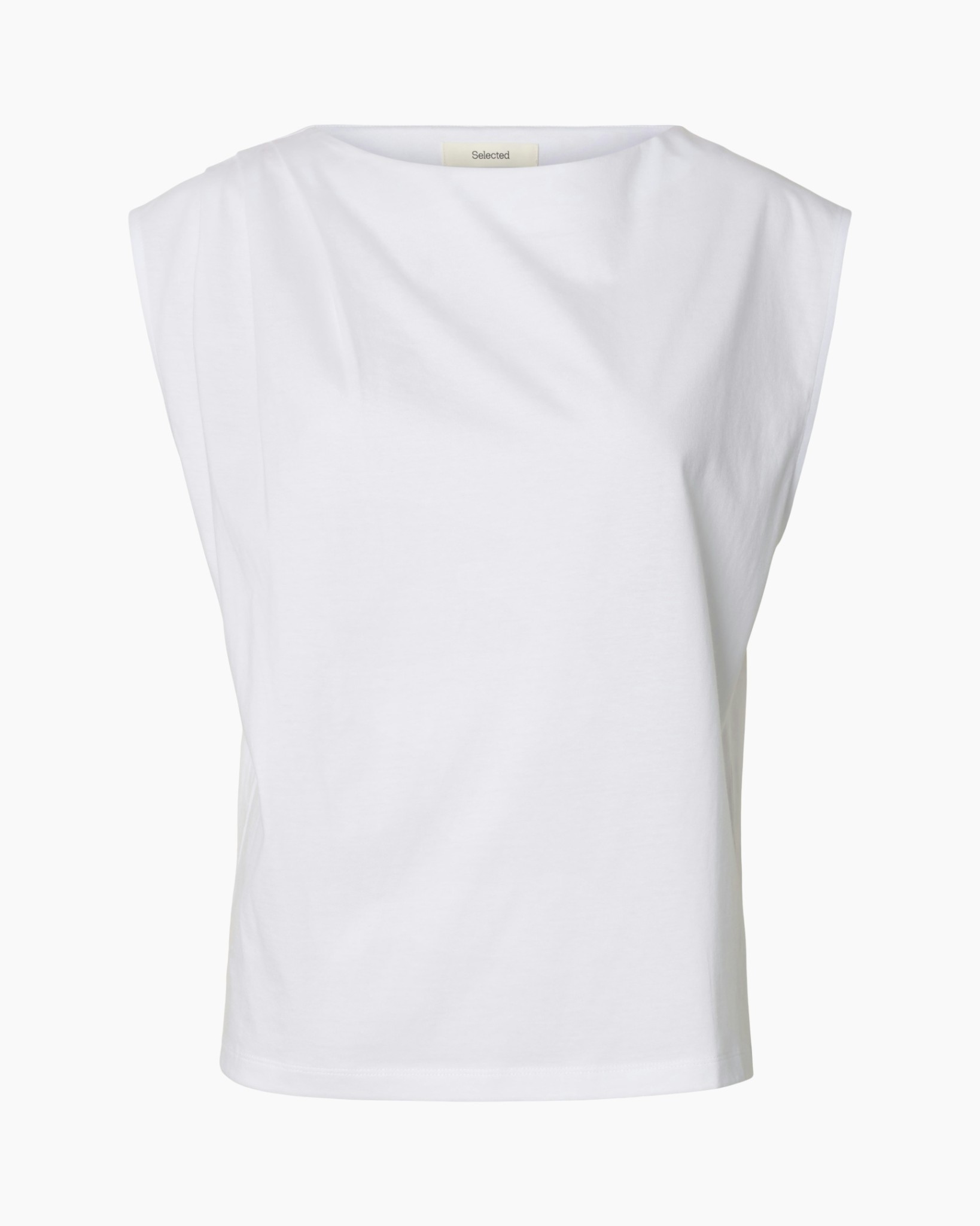 tank top, sleeveless, white, cotton, basic top