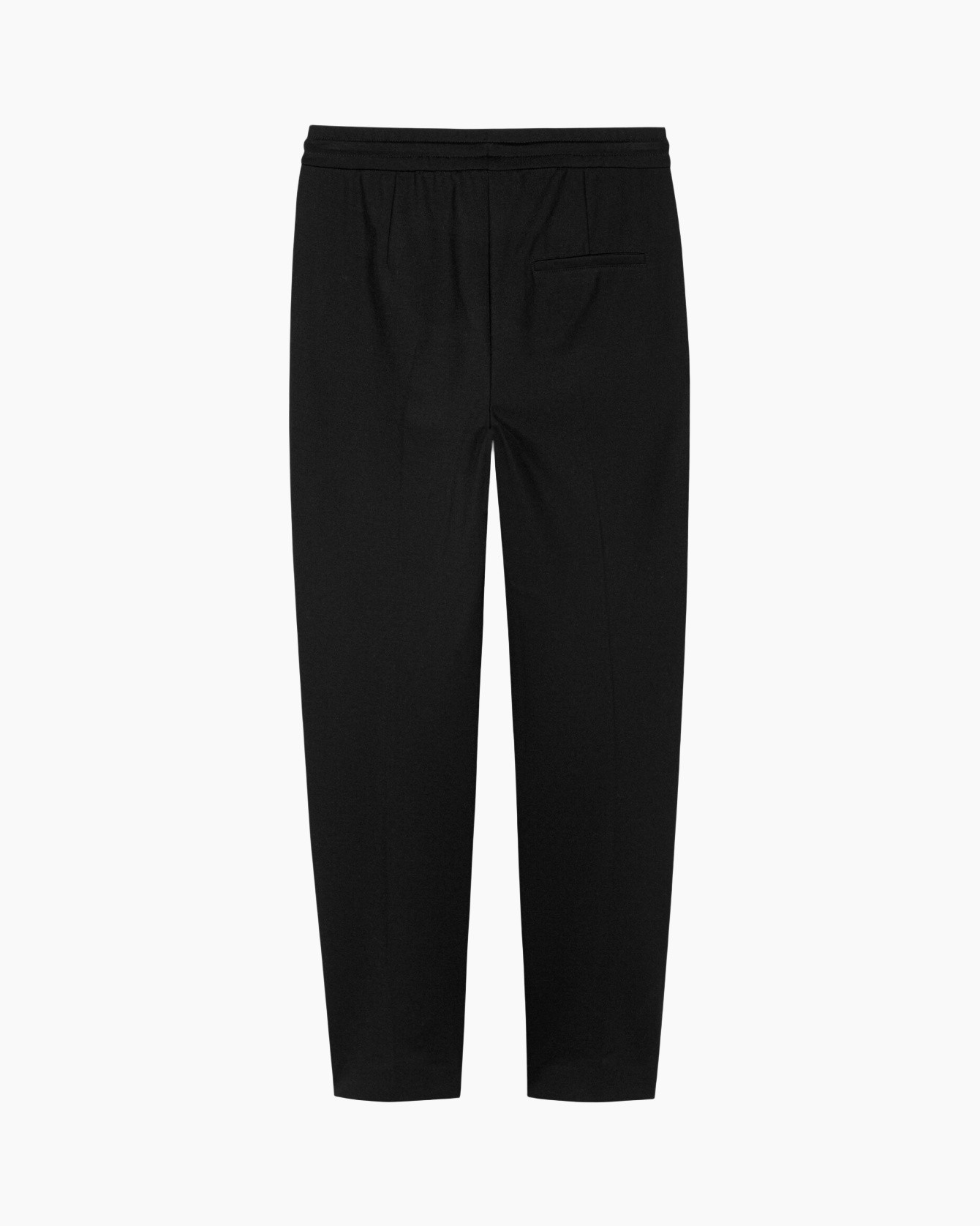 pants, trousers, black, elastic waistband, back pocket