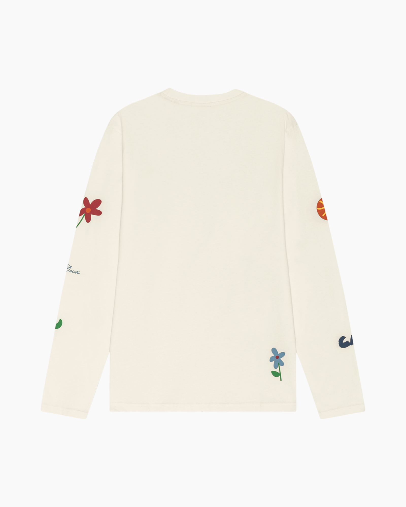 longsleeve, creamy, graphic, flower, patches