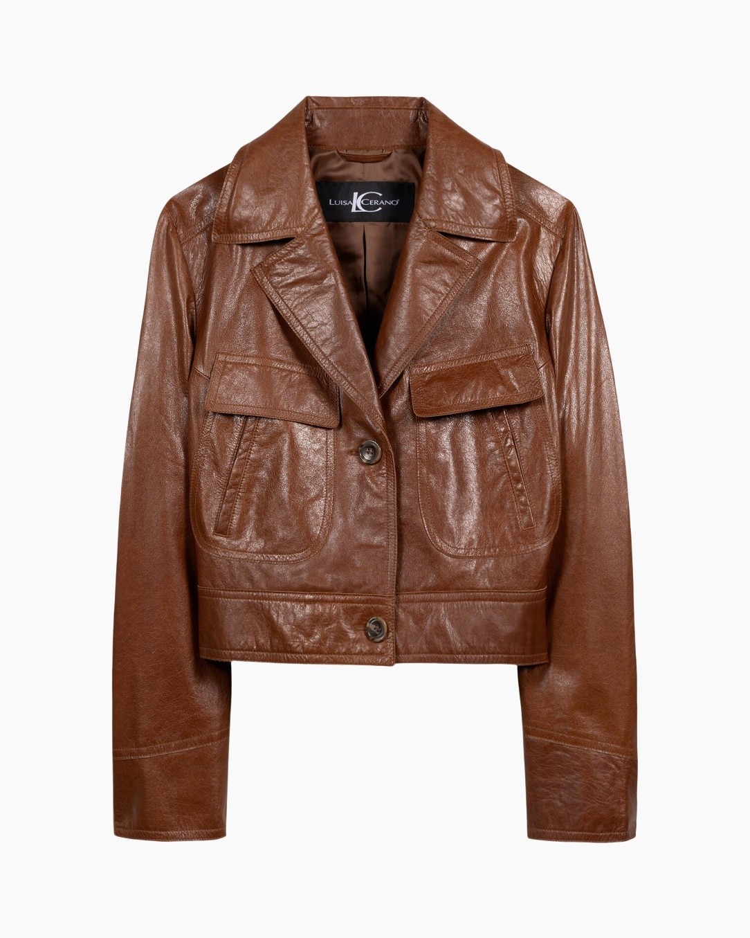 jacket, leather, brown, crop jacket, pockets