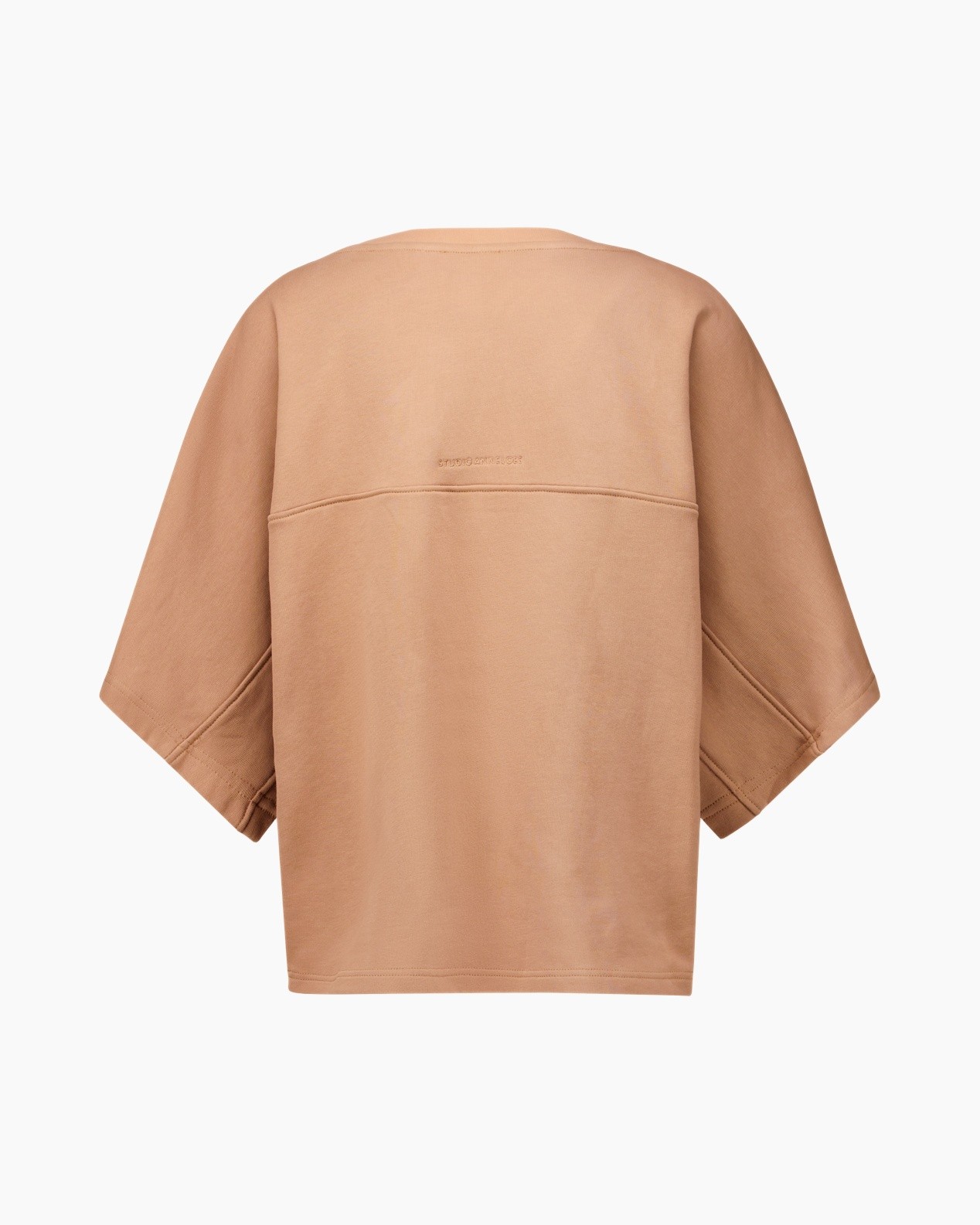 t-shirt, short sleeve, beige, oversized, back view