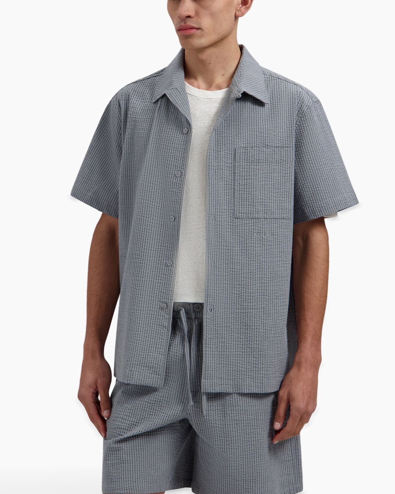 shirt, shorts, matching set, midweight, gray