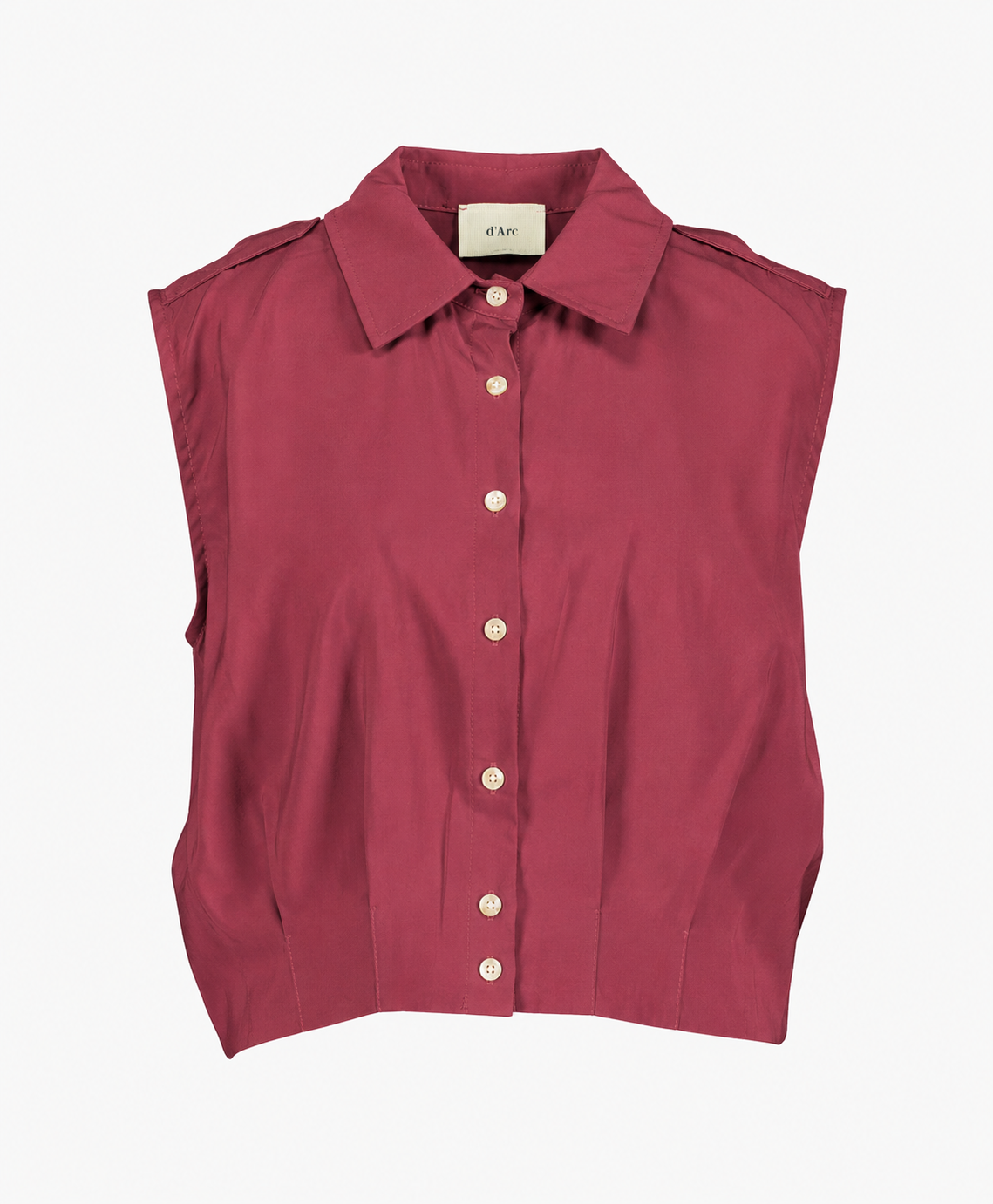 button-down, sleeveless, collared, burgundy, top