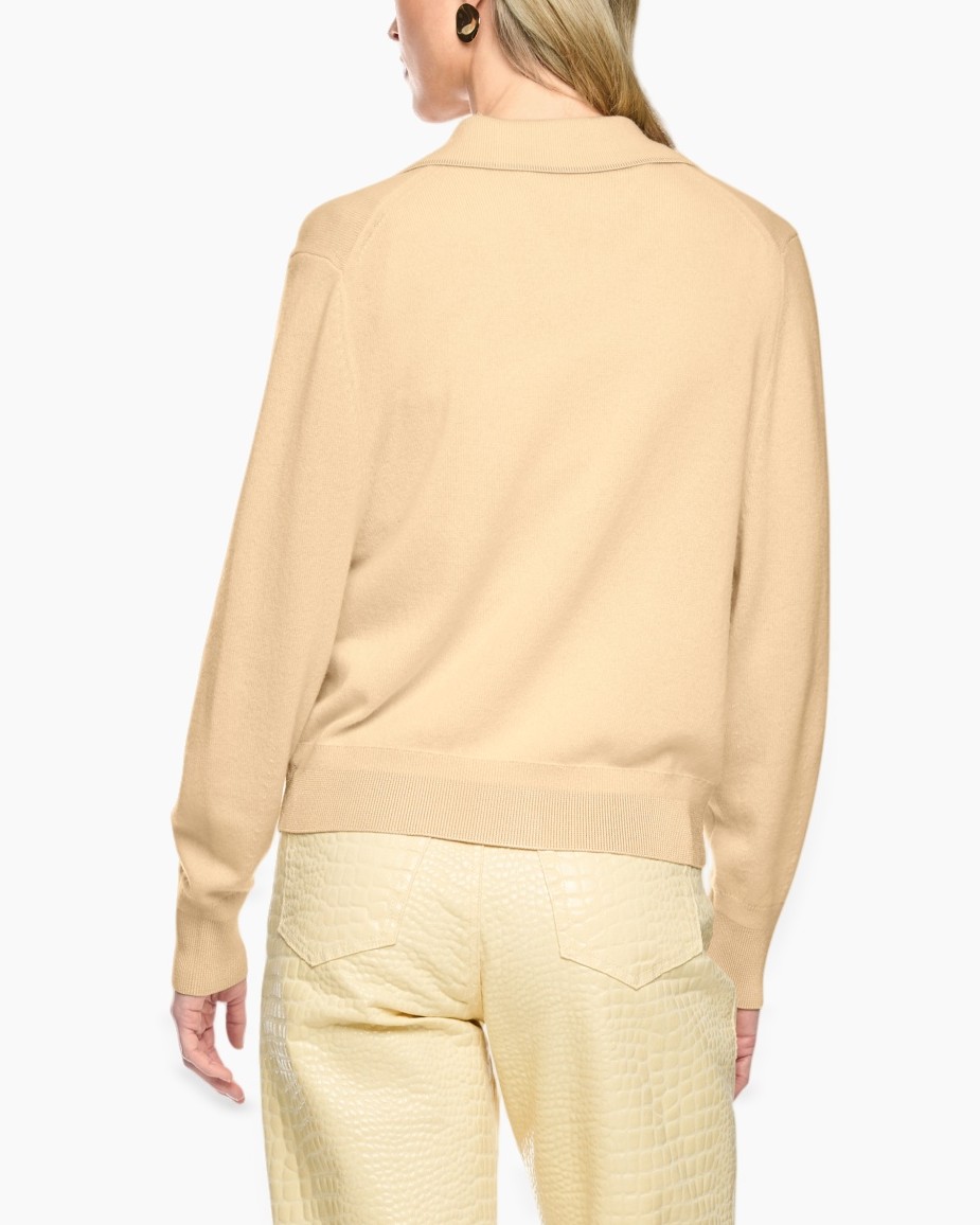 cardigan, beige, buttoned, collar, soft-knit