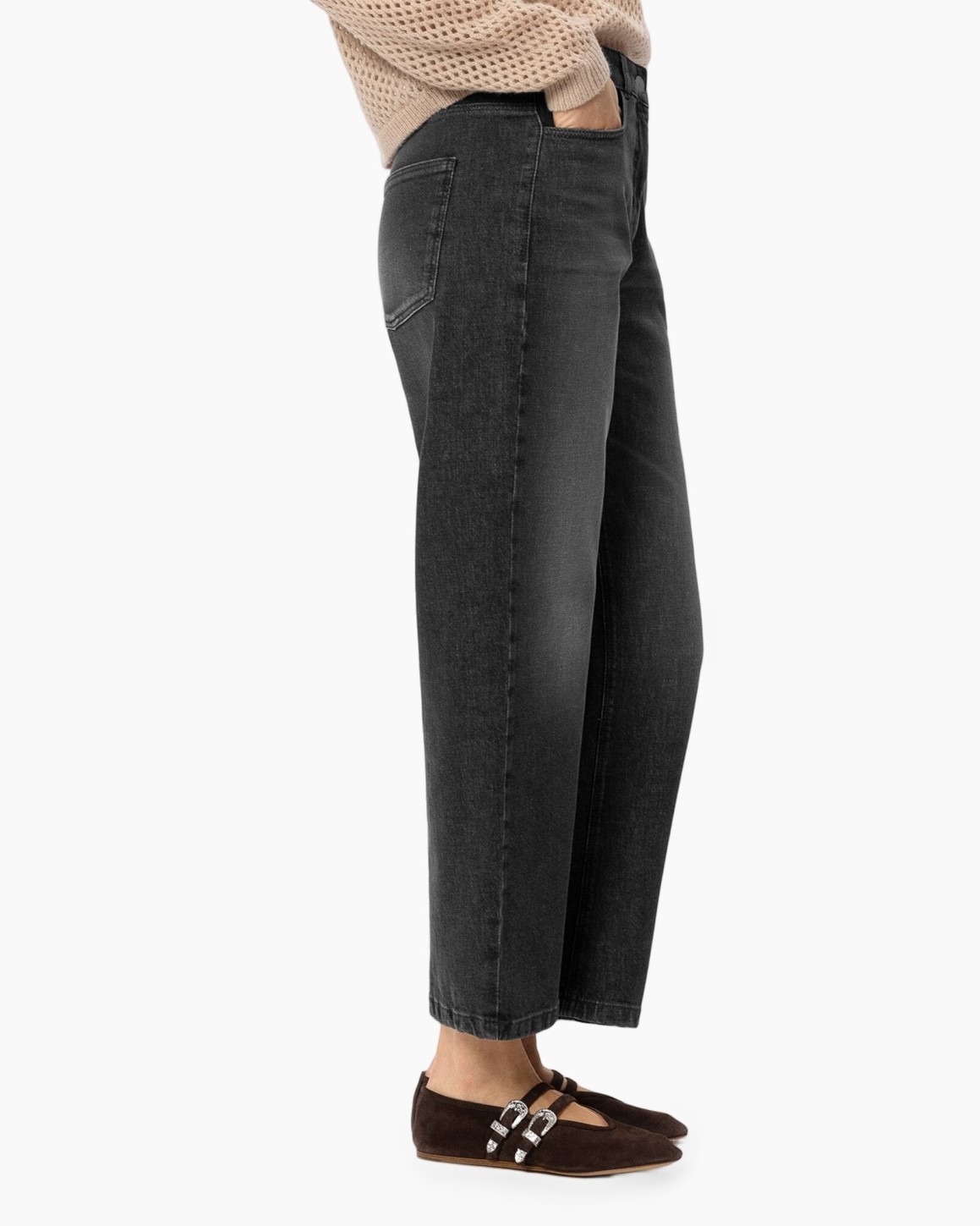 jeans, wide-leg, black, denim, pants