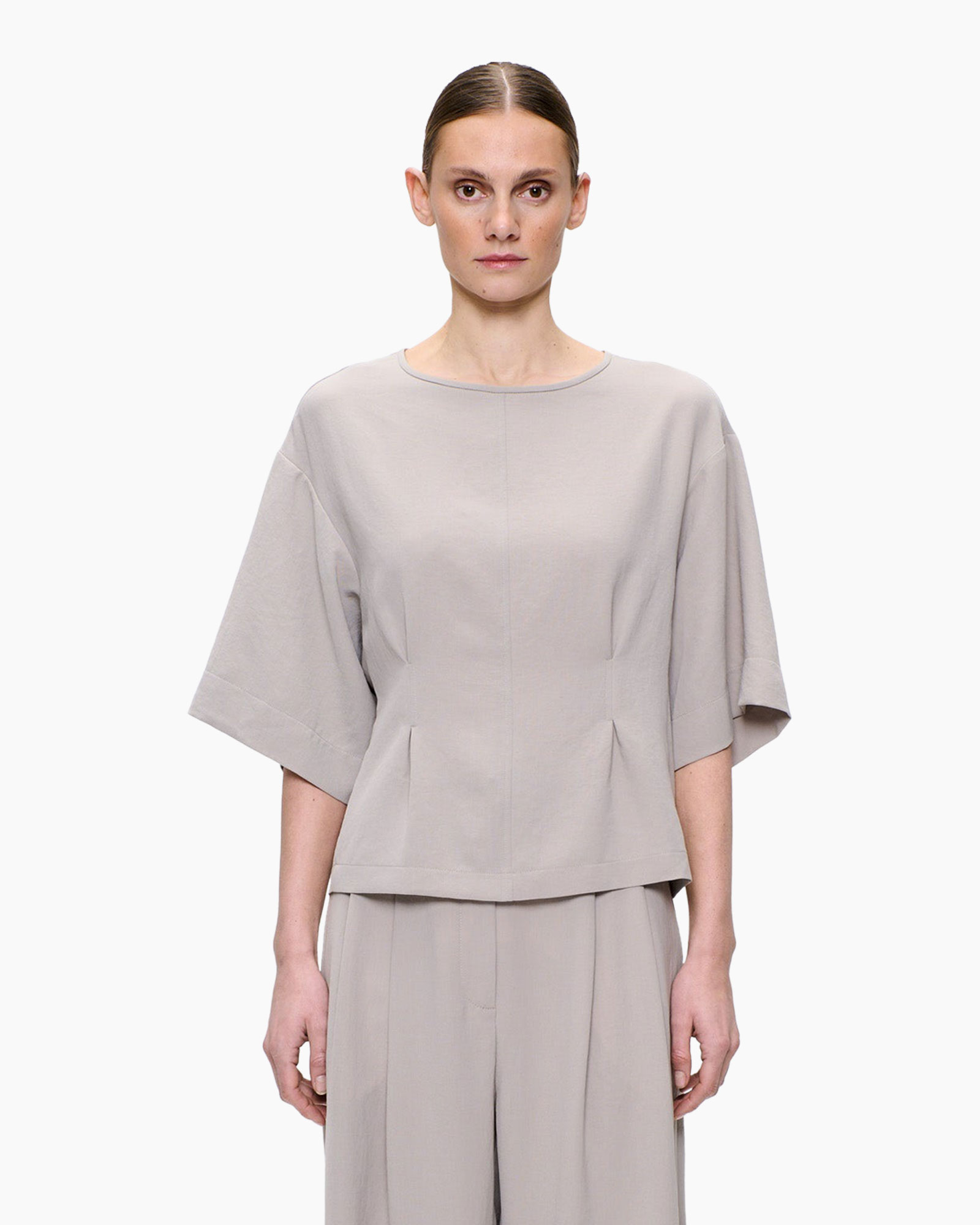 Top Japenese Crepe Tee Beige