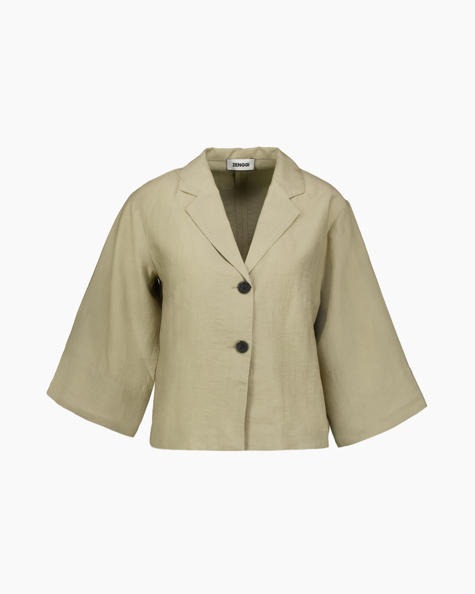 blazer, jacket, beige, long-sleeve, two-button