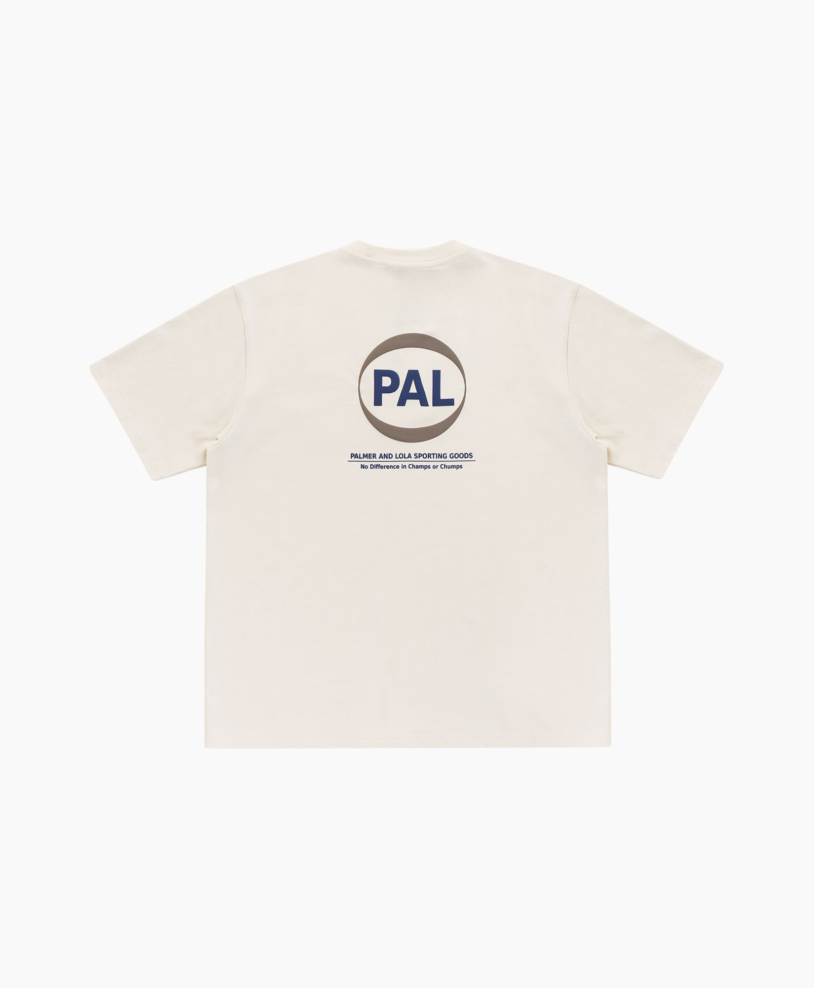 t-shirt, short sleeve, crew neck, graphic patch, beige