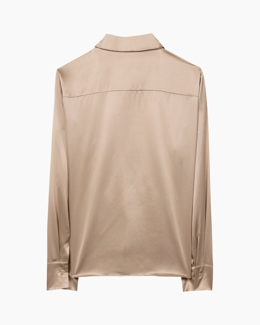 silk, blouse, beige, long-sleeve, collar