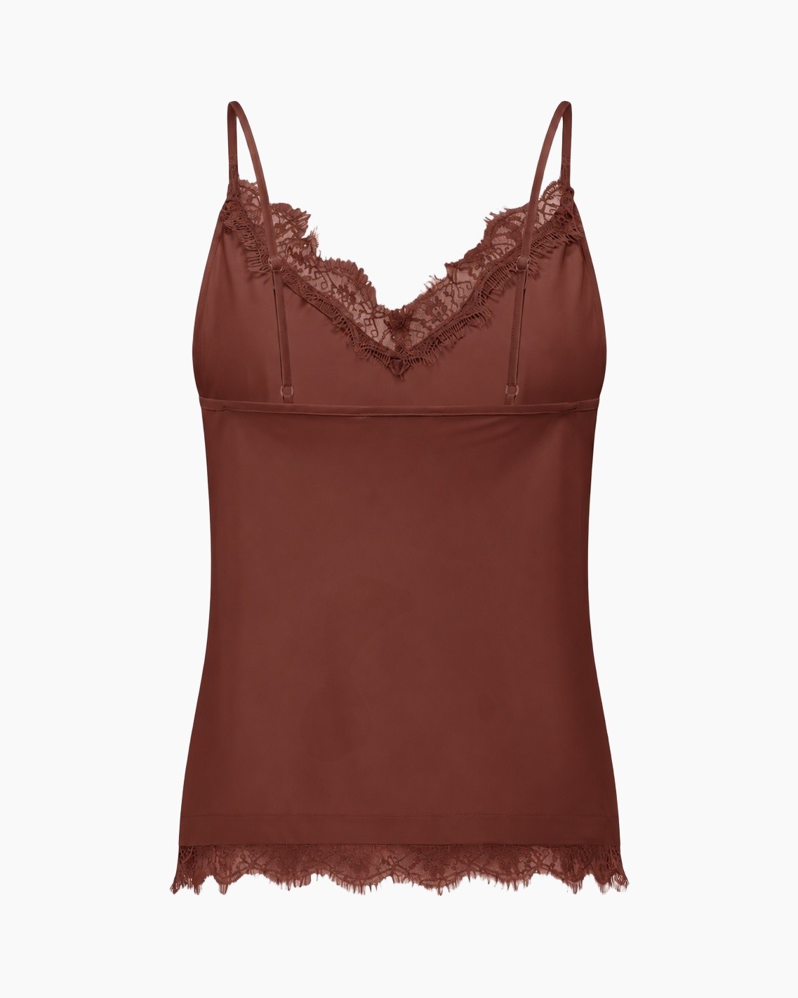 camisole, slip, lace trim, satin, brown