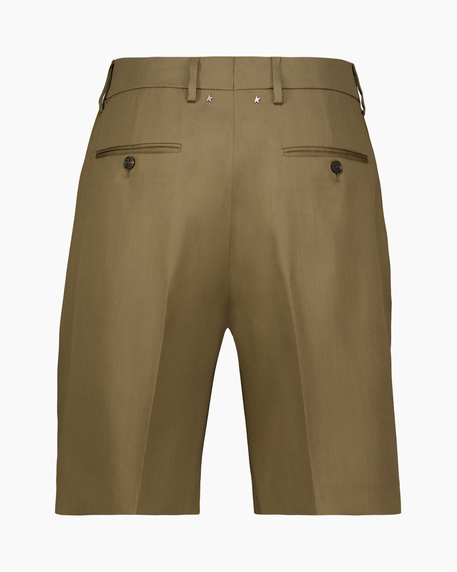 shorts, khaki, cargo-less, waist-band, fly-zip