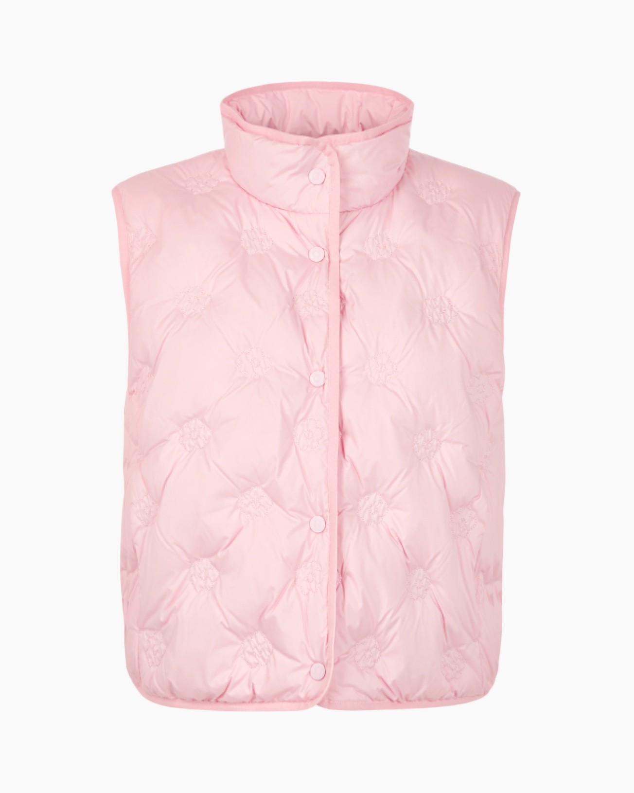 puffer, vest, pink, quilting, snap buttons, puffer vest, pink,  Quilted pattern, high collar, no brand