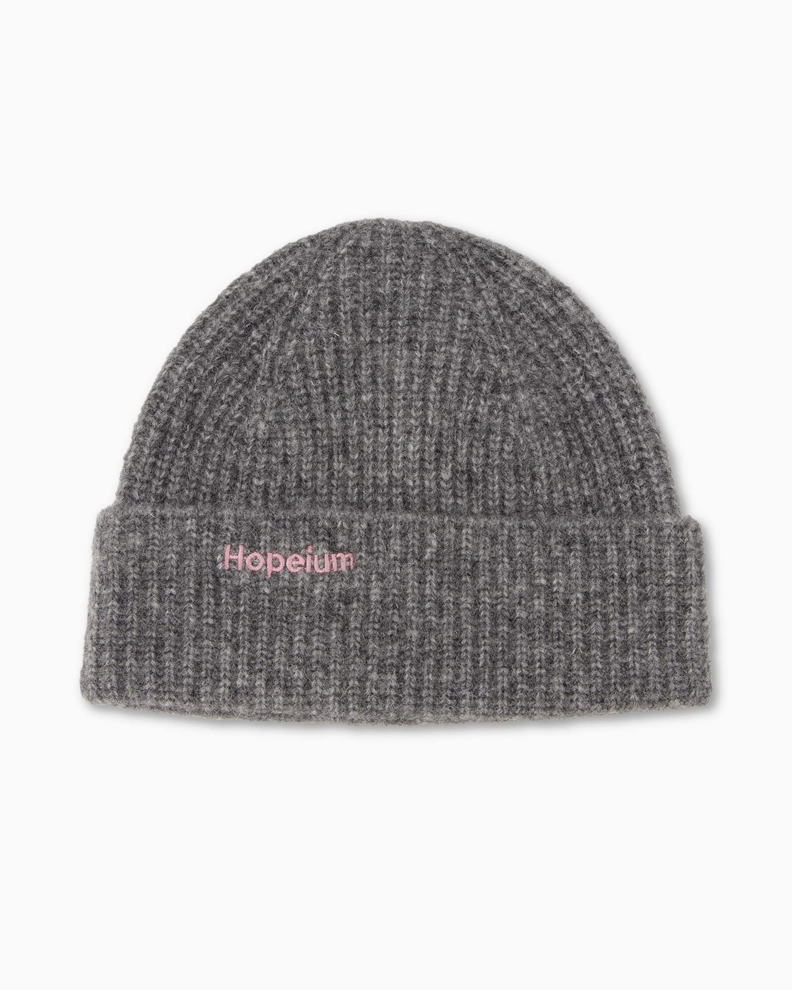 beanie, knit cap, gray, ribbed, folded cuff