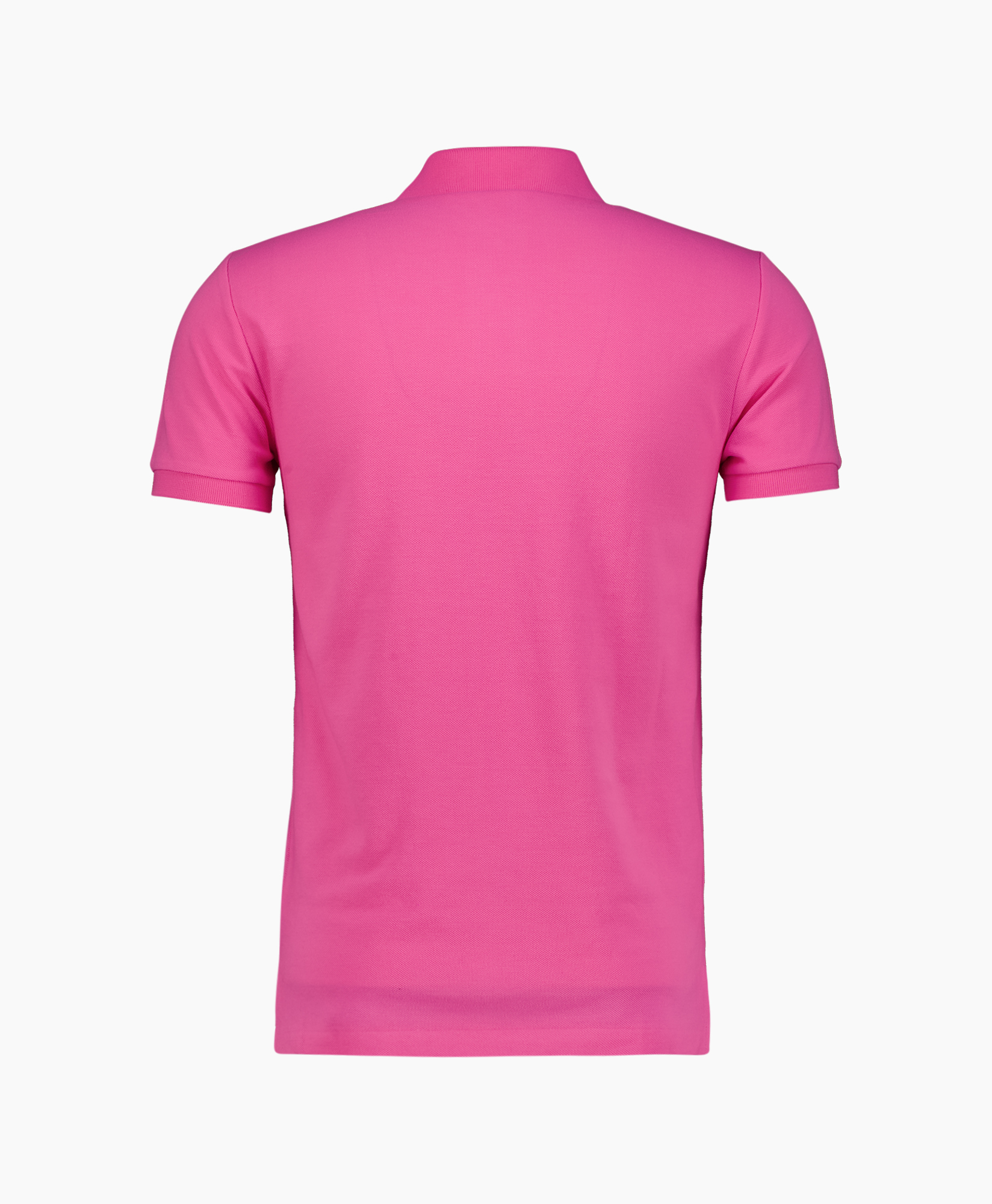 polo shirt, short sleeve, pink, collared, logo embleden?