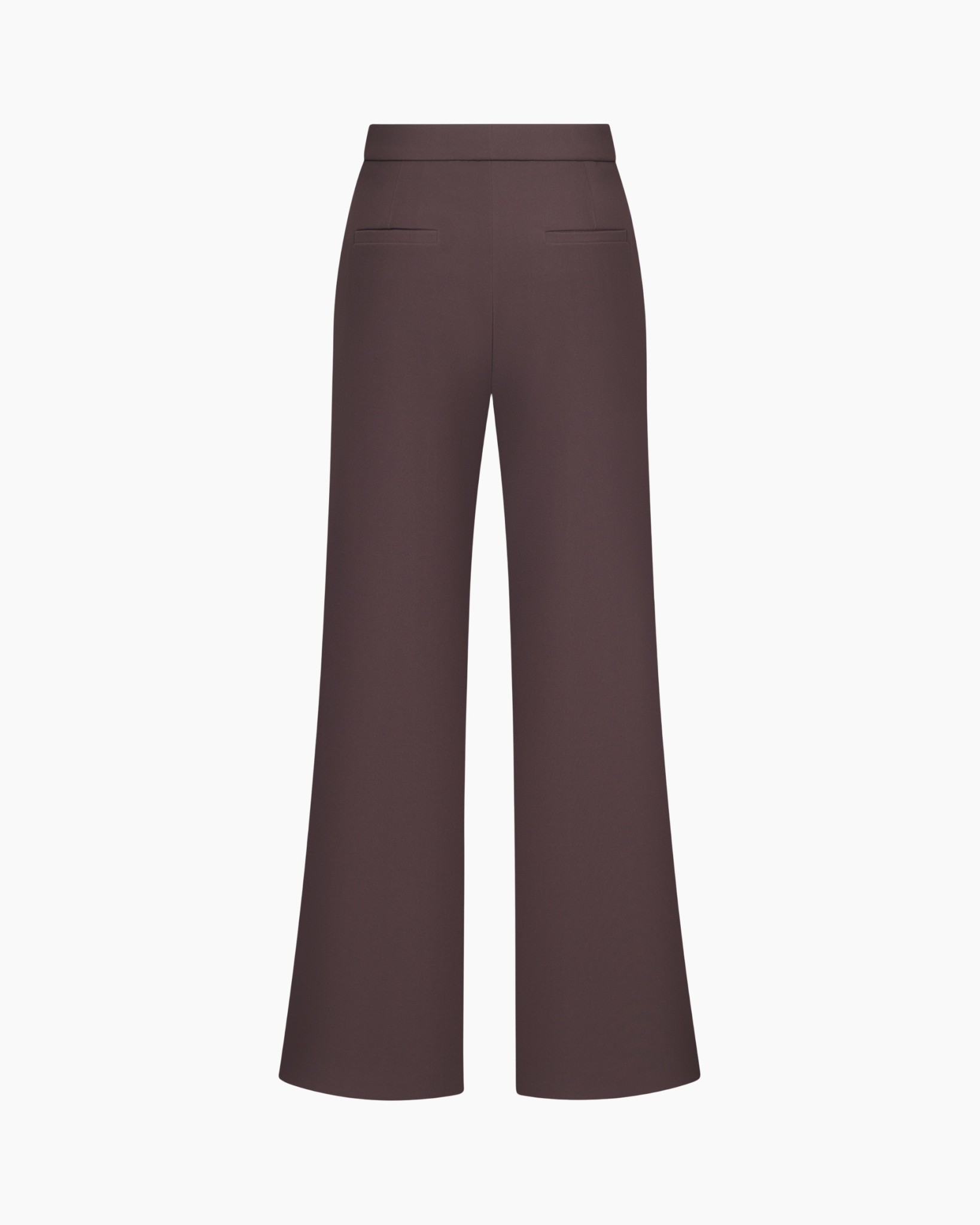trousers, wide-leg, brown, stretch, ankle-length