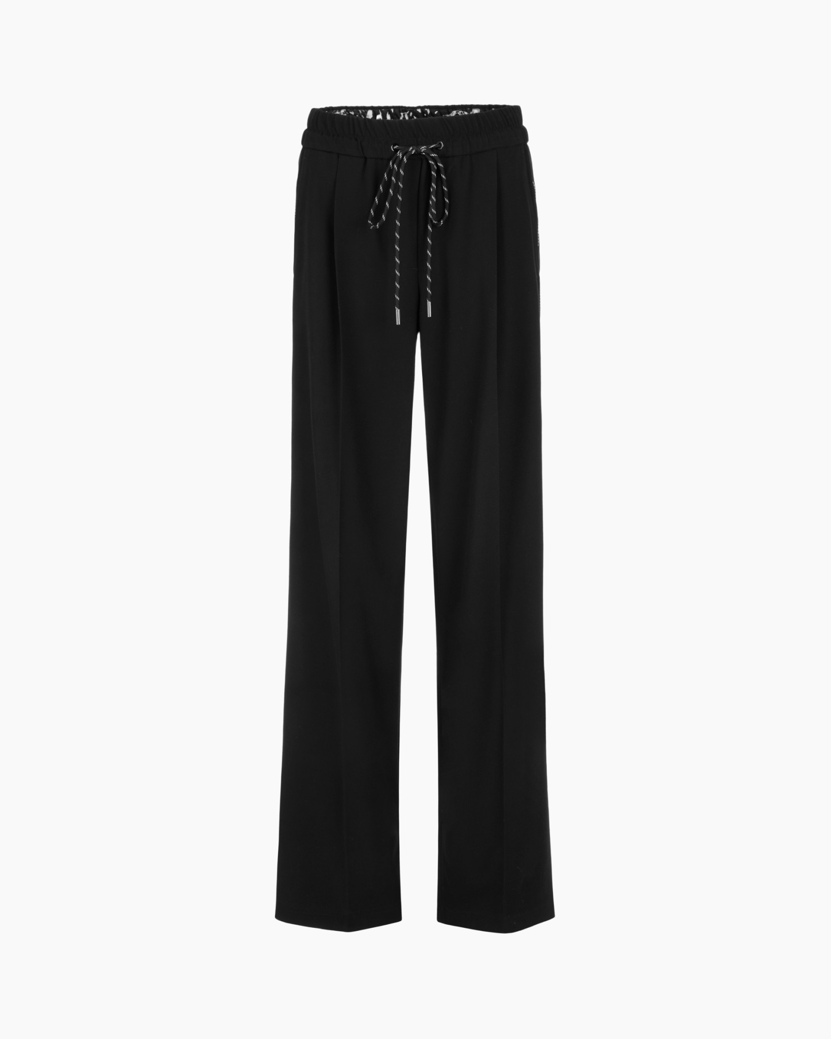pants, drawstring, black, wide-leg, elastic Waist