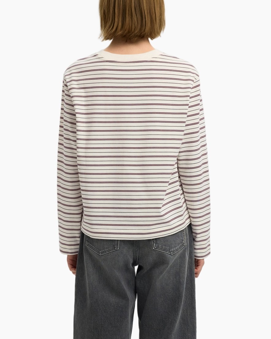 striped, long-sleeve, crew-neck, knit, t-shirt-like