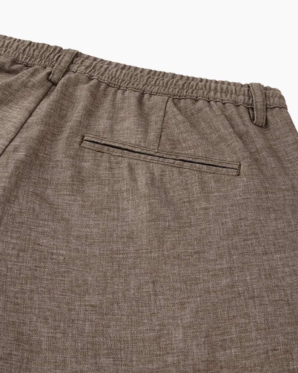 pants, drawstring, linen blend, brown, tapered fit