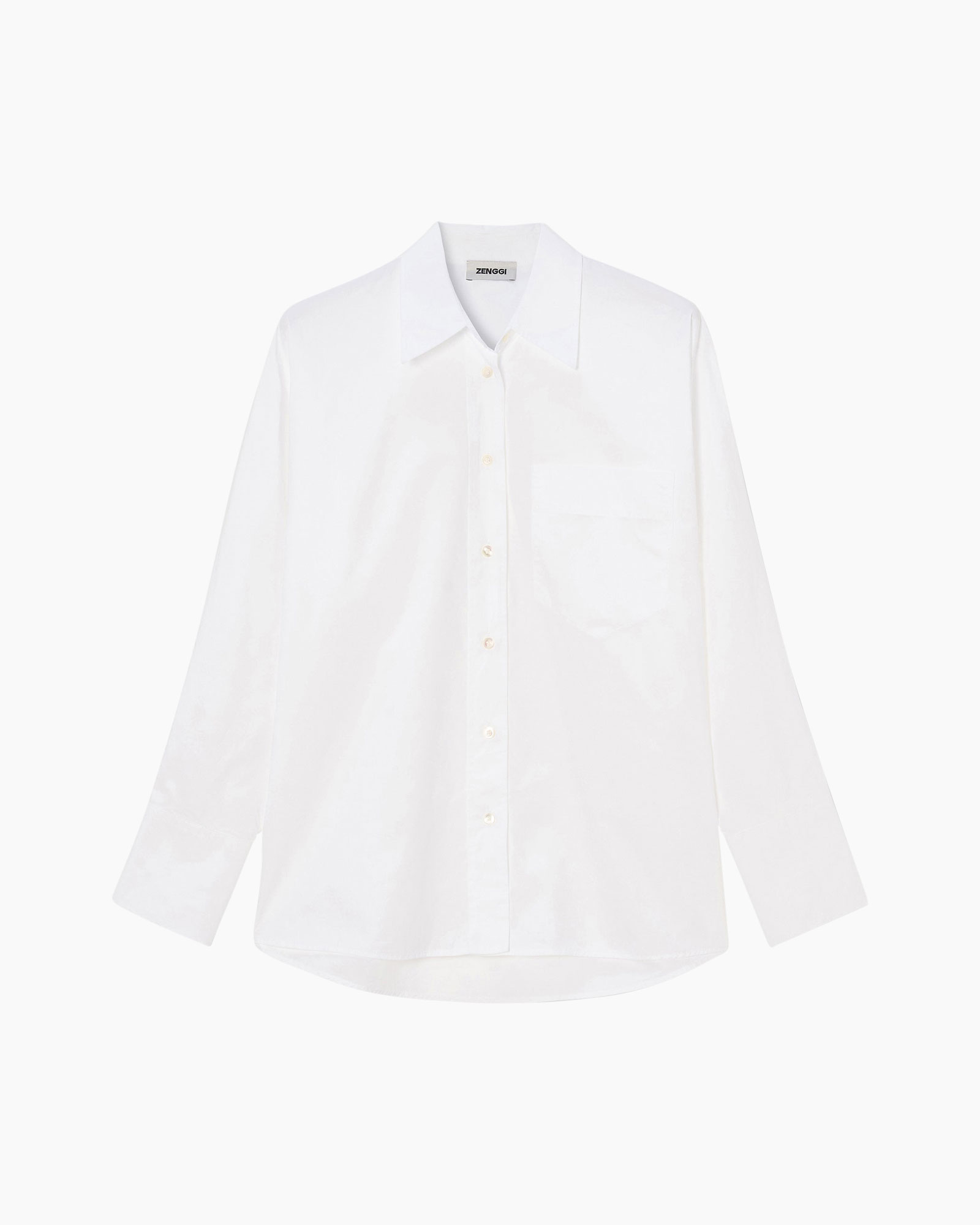shirt, white, button-down, collared, long-sleeve