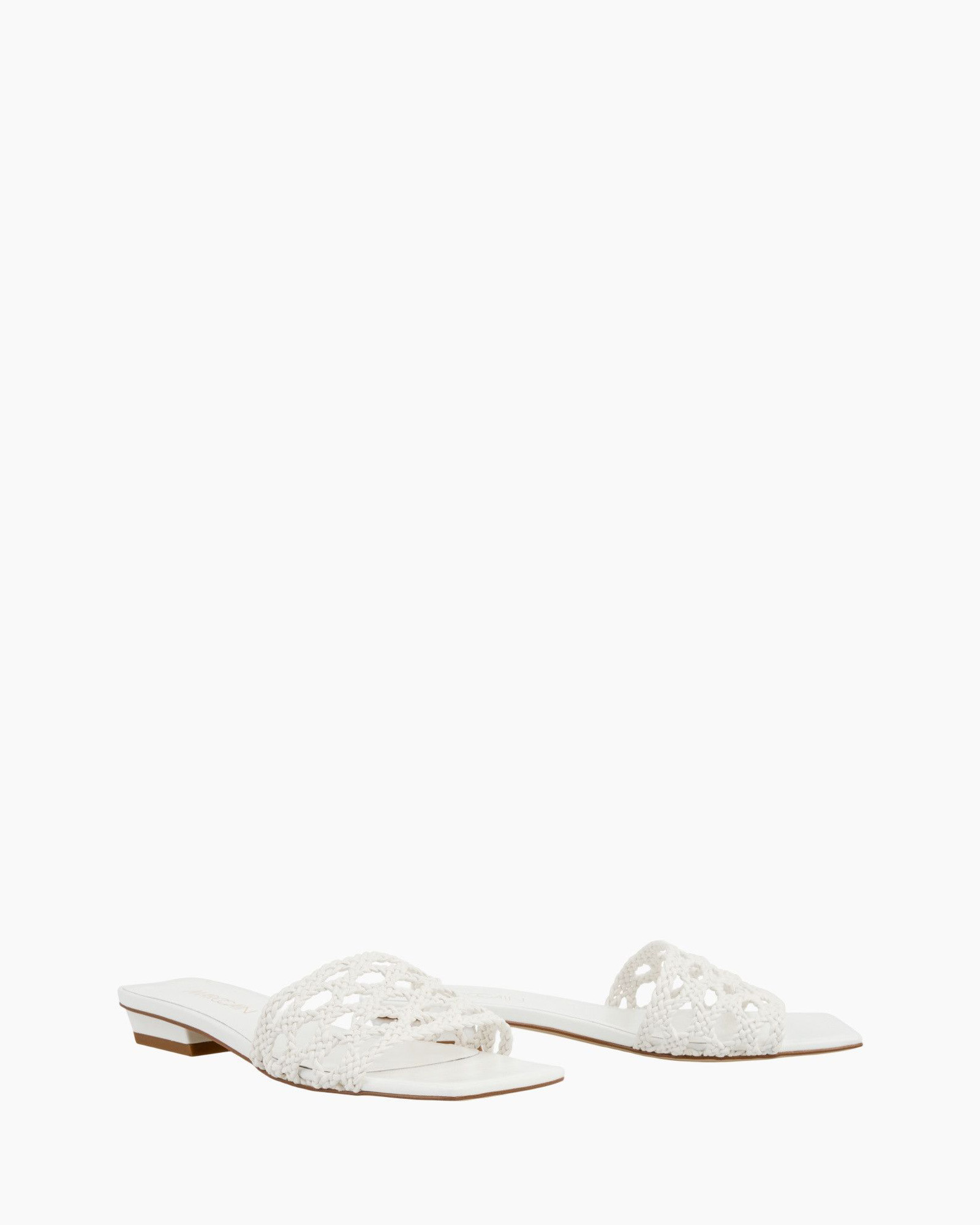 sandals, slide, woven, open-toe, block heel, sandals, white, open-toe, crochet, block-heel